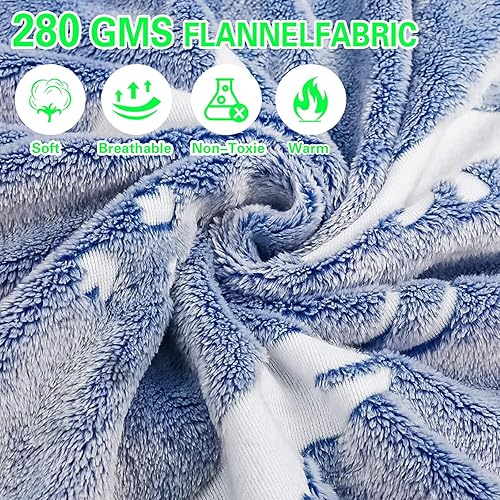 Miniatura 4 de Manta de dinosaurio que brilla en la oscuridad para niños, manta de franela de dinosaurio azul brillante para cama, sofá y sillón, 60 x 80 pulgadas,