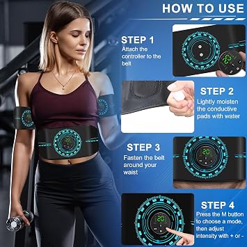 ABS Stimulator Muscle Toner EMS Muscle Stimulator Machine for Abdomen/Arms/Legs Electrode (3packs)
