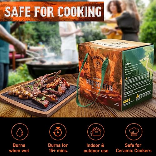 Miniatura 4 de Iniciadores de fuego, 120 piezas hemisferios de carbón cuadrados para barbacoa, parrilla, chimenea, fogatas, estufas de leña ahumado, chimenea,