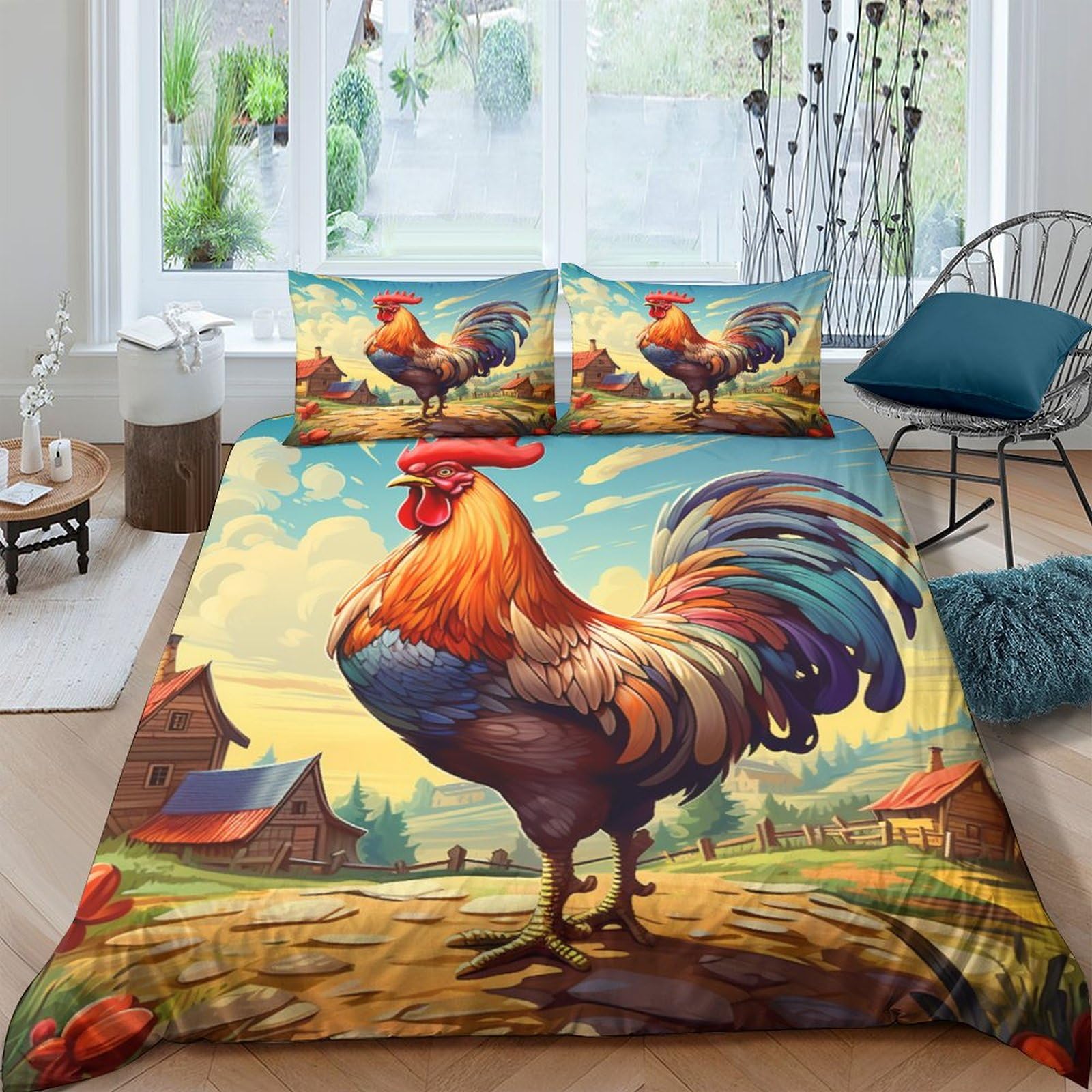 Housse de couette 3D Big Le Coq pour des nuits douces et relaxantes
