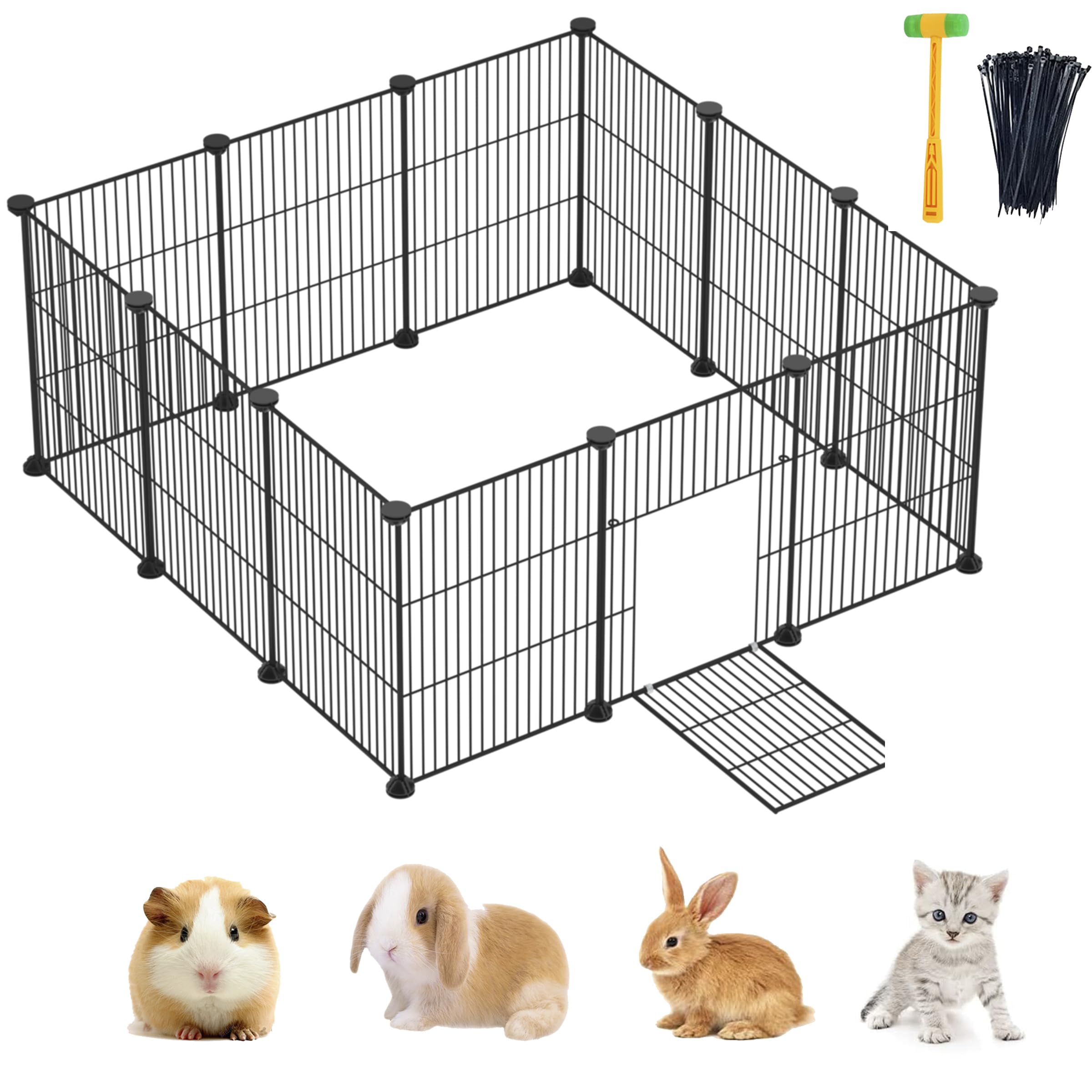 Cage d'exercice en métal extérieur enclos modulable petits animaux parc lapin pliable