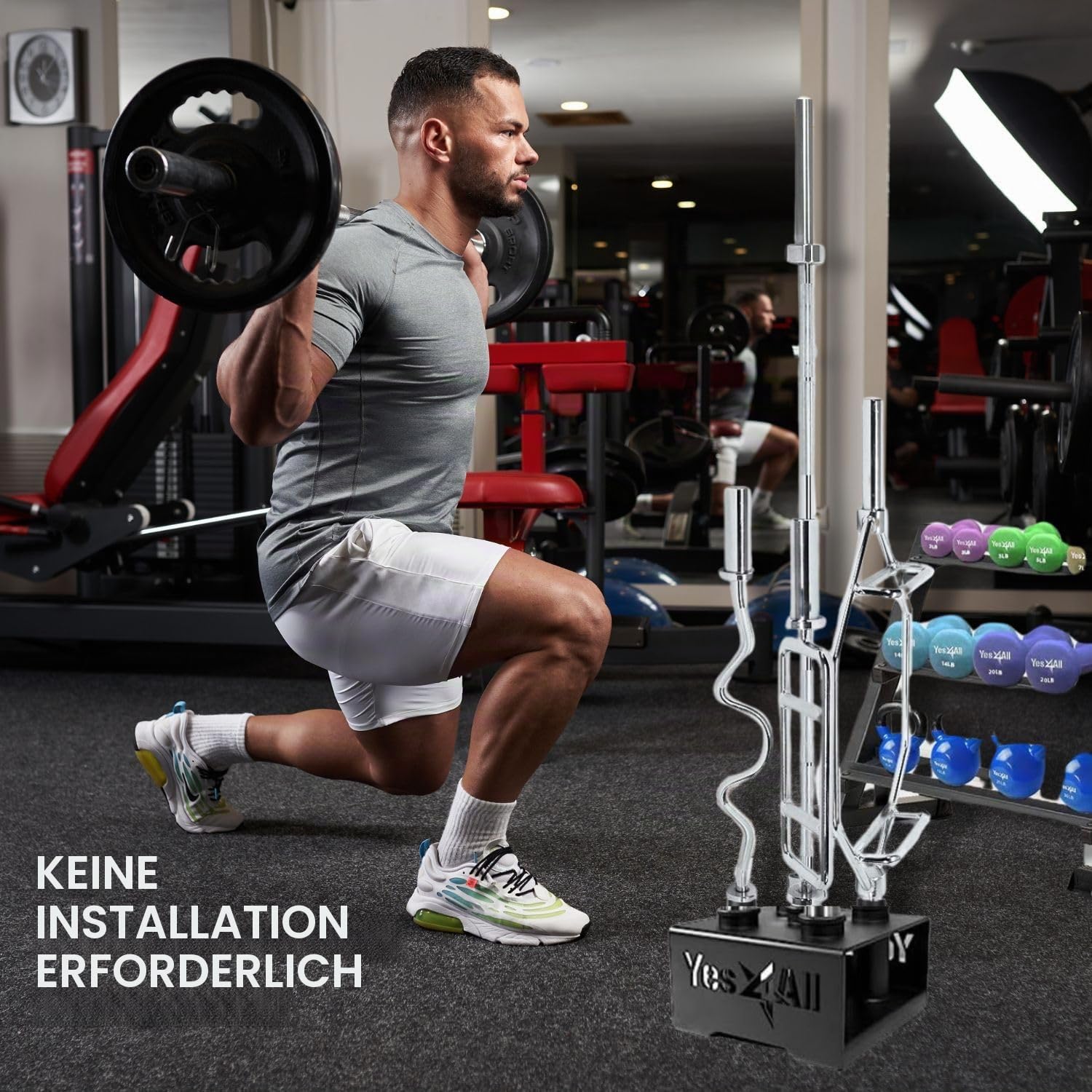Yes4All Vertikale Langhantelständer für 50mm Langhantel - Home Gym Bar Holder Stand for Up To 9 Stagen - Langhantelablage, Hantelablage, Stangen-Halterung