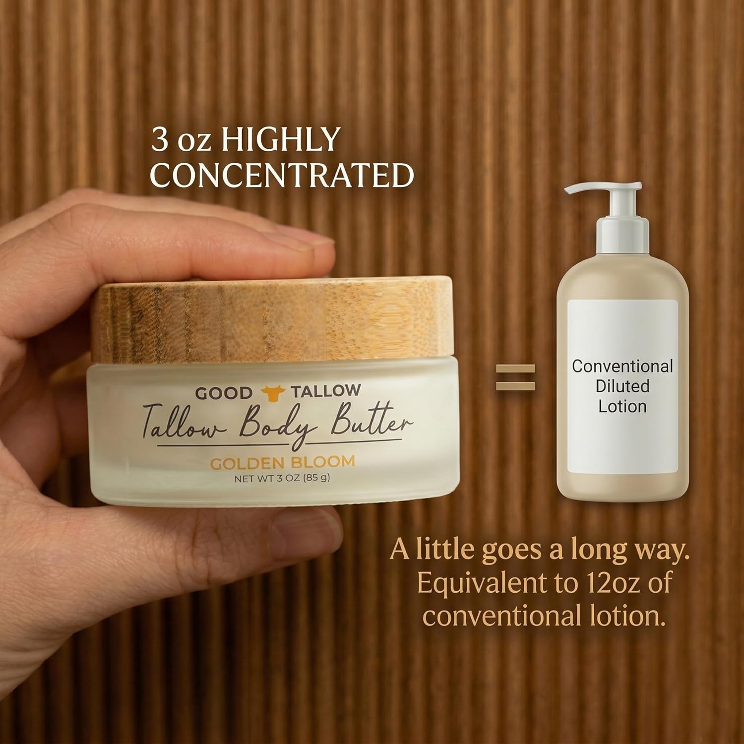 Beef Tallow Moisturizer for Face & Body Grass-Fed & Grass-Finished Tallow Balm for Dry, Sensitive Skin Deep Hydration & Skin Barrier Support Jojoba Oil & Beeswax 3 oz