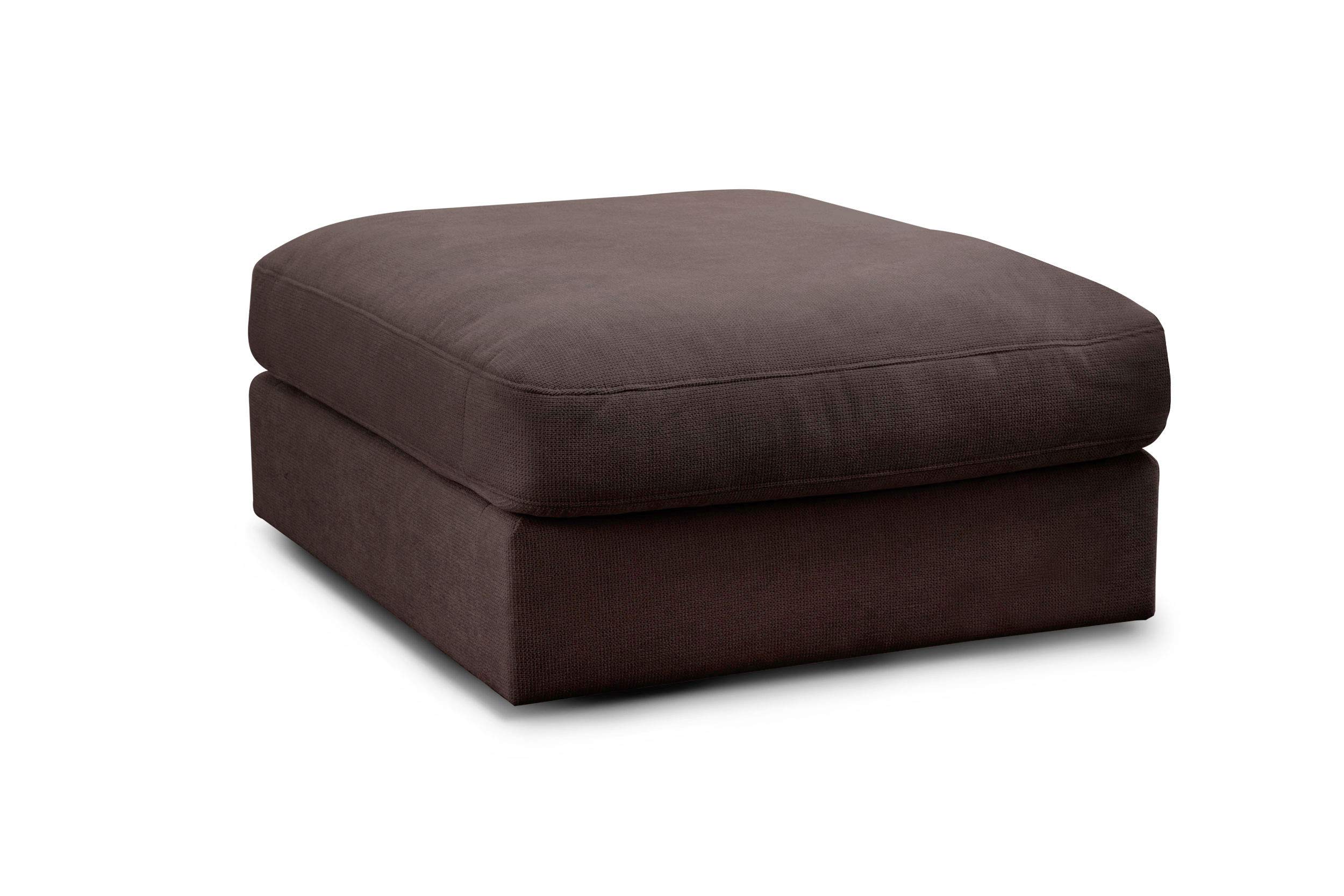 CAVADORE Sofa-Modul "Fiona" Sitzelement ohne Rücken / XXL-Hocker / 94 x 48 x 112 / Webstoff dunkelbraun