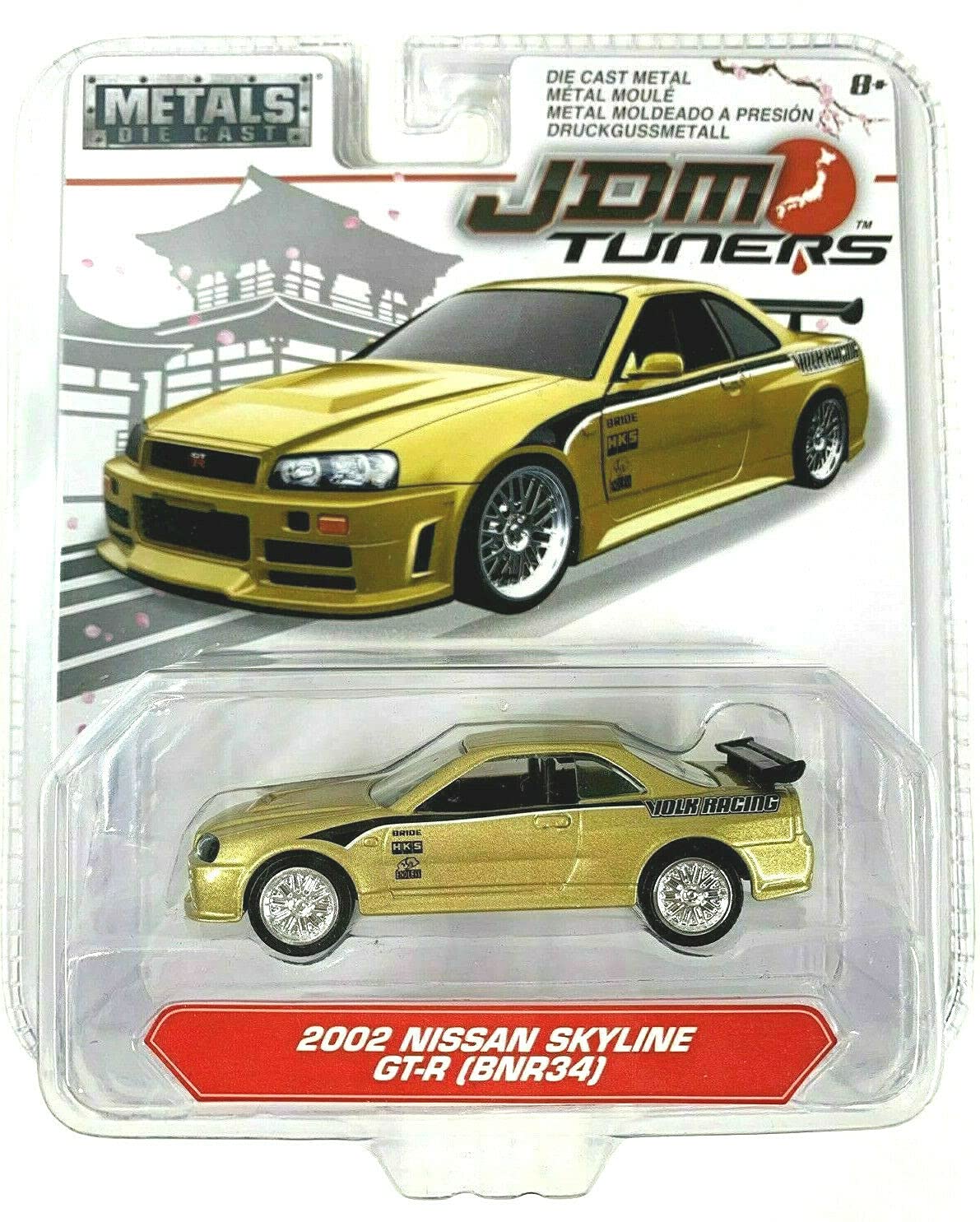Jada 2002 Skyline GT-R BNR34 [Gold] 1:64 Scale