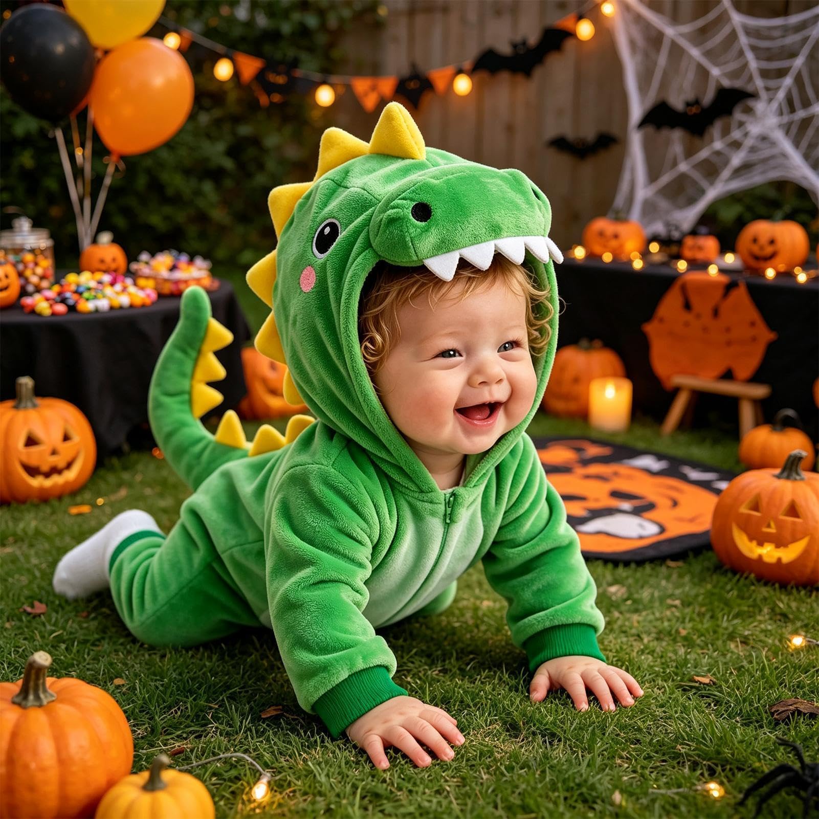 Costume da dinosauro per bambini - Costume con cappuccio per Halloween |