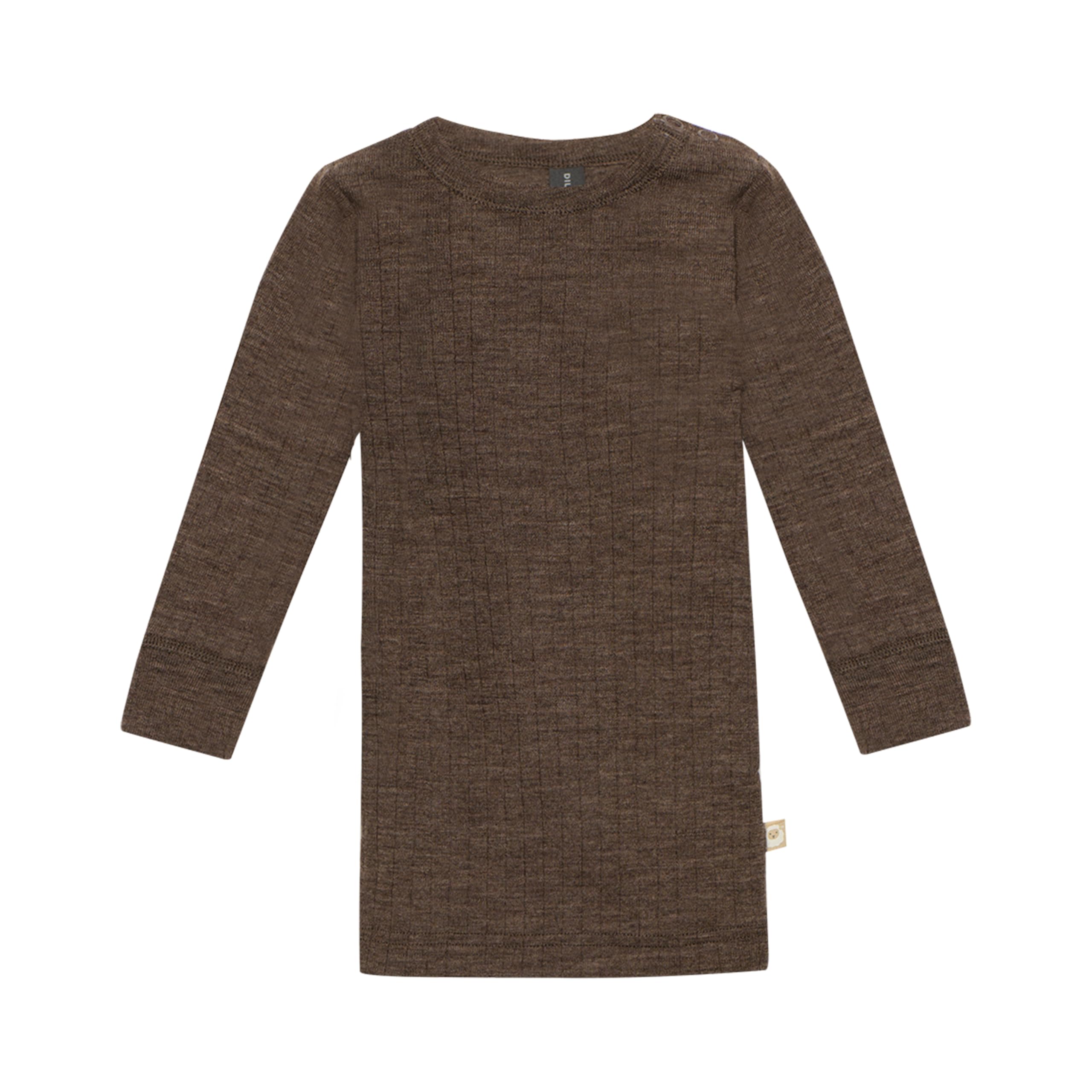 DILLING Long Sleeve top in Merino Wool for Baby - Chestnut Brown 12-18M