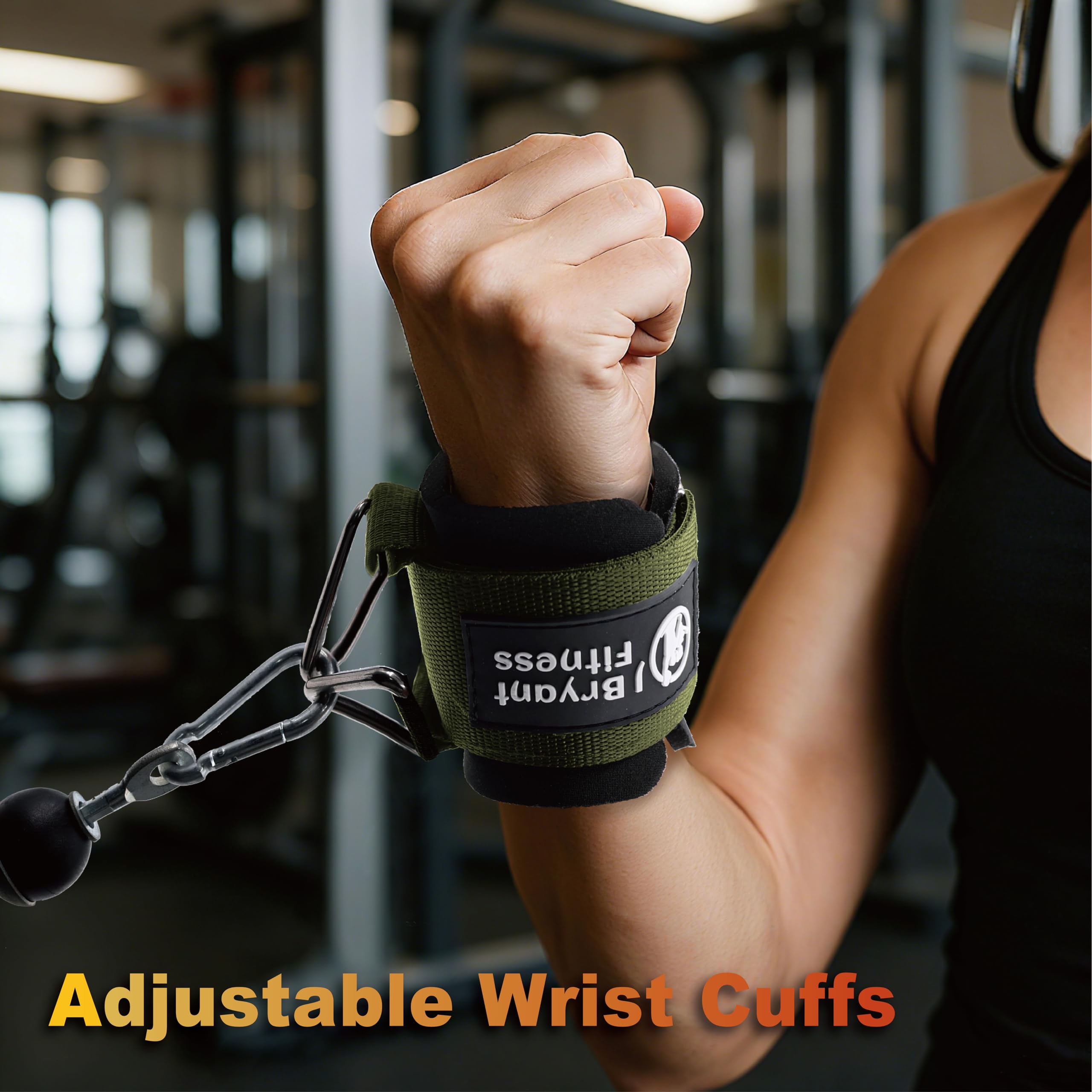 J Bryant Fascia da polso in neoprene con imbottitura, chiusura triangolare regolabile e design sicuro per macchine a cavo, allenamento di forza e fitness