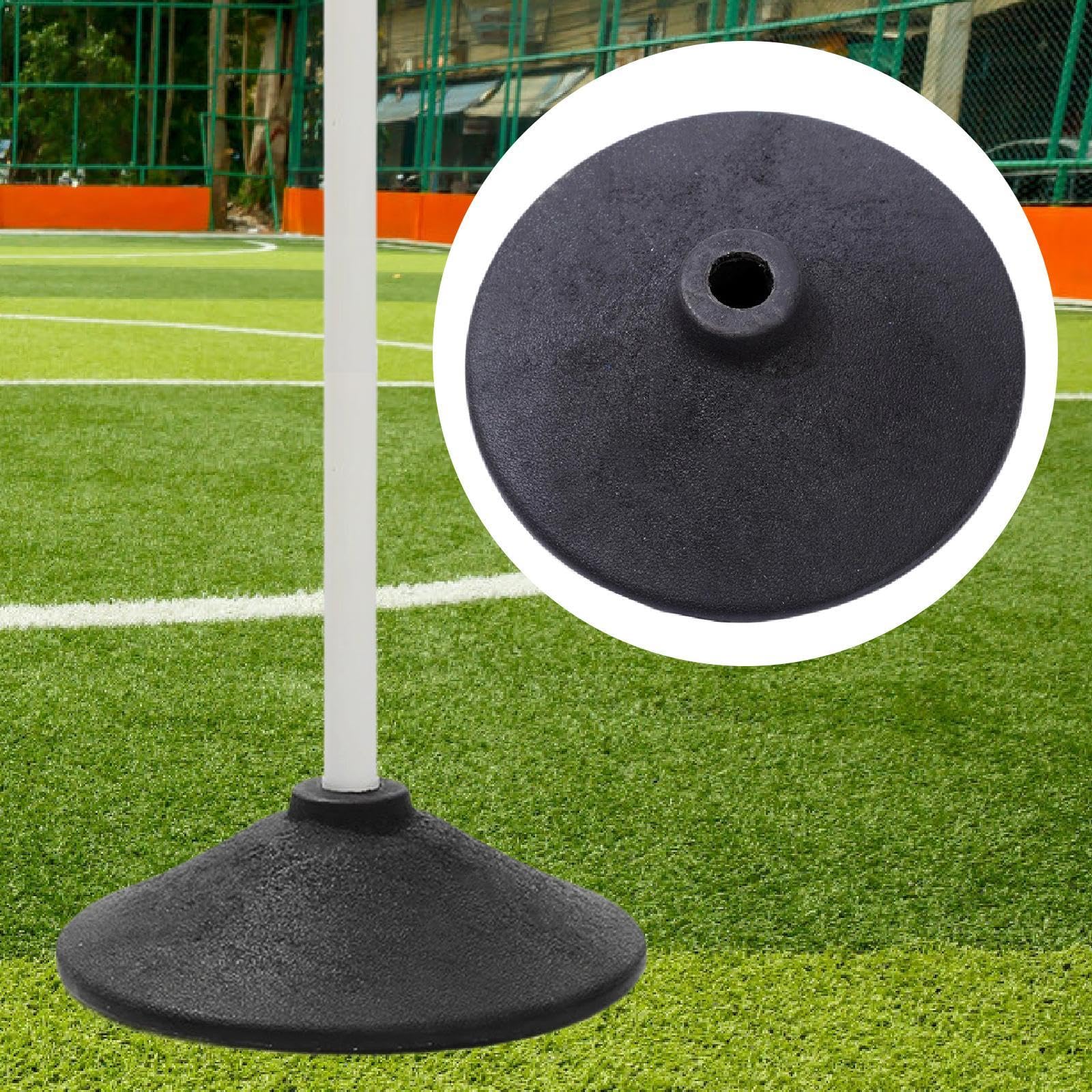 Vaveren Weighted Slalom Pole Base Soccer Training Accessory Rubber Base for Soccer Agility Pole for Playground Yard Hockey Basketball, S