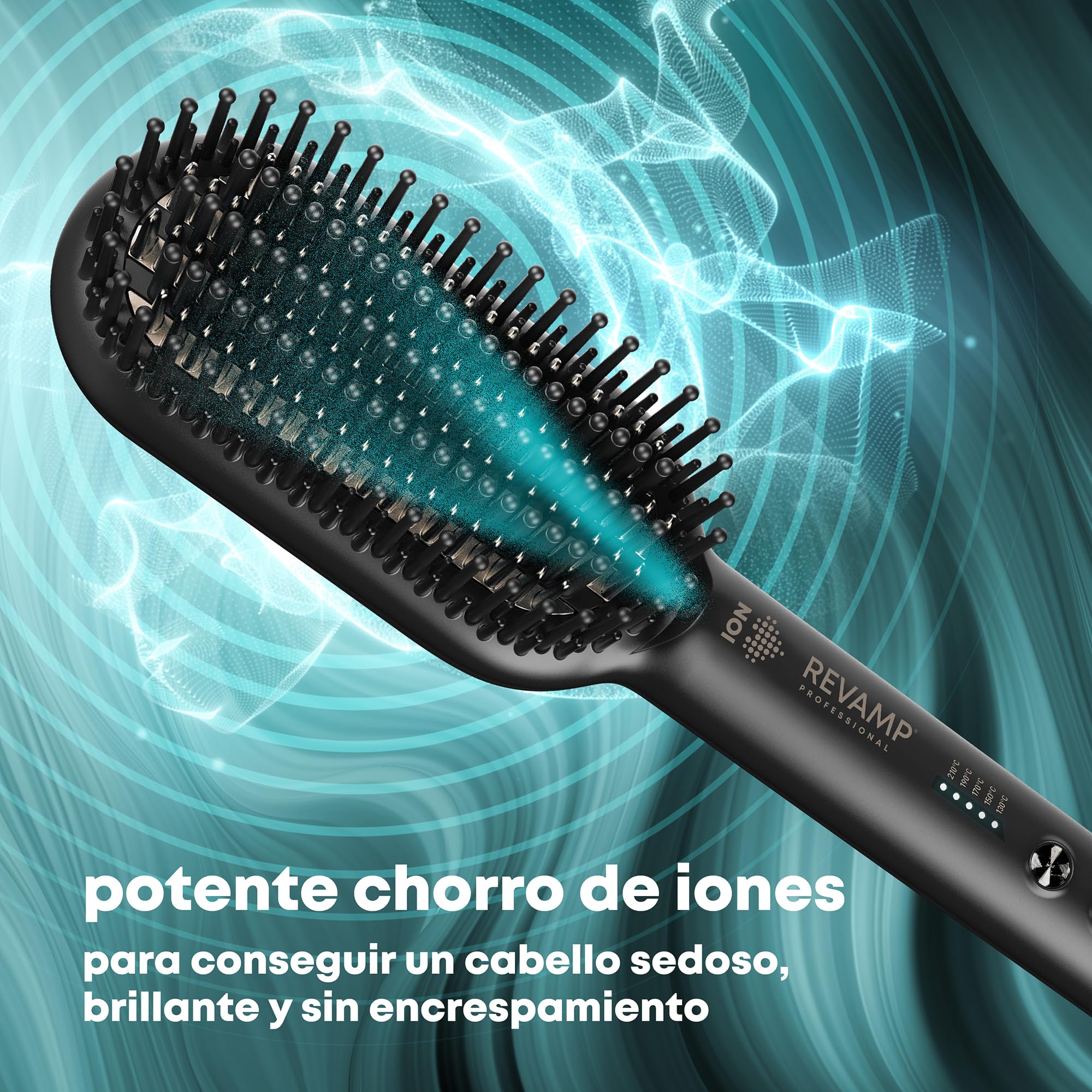 REVAMP Deepform Cepillo Alisador de Cerámica - Jet Iónico | Cepillo Caliente, Aceites Profesionales, Brillo, Herramienta de Peinado, Alisado Rápido