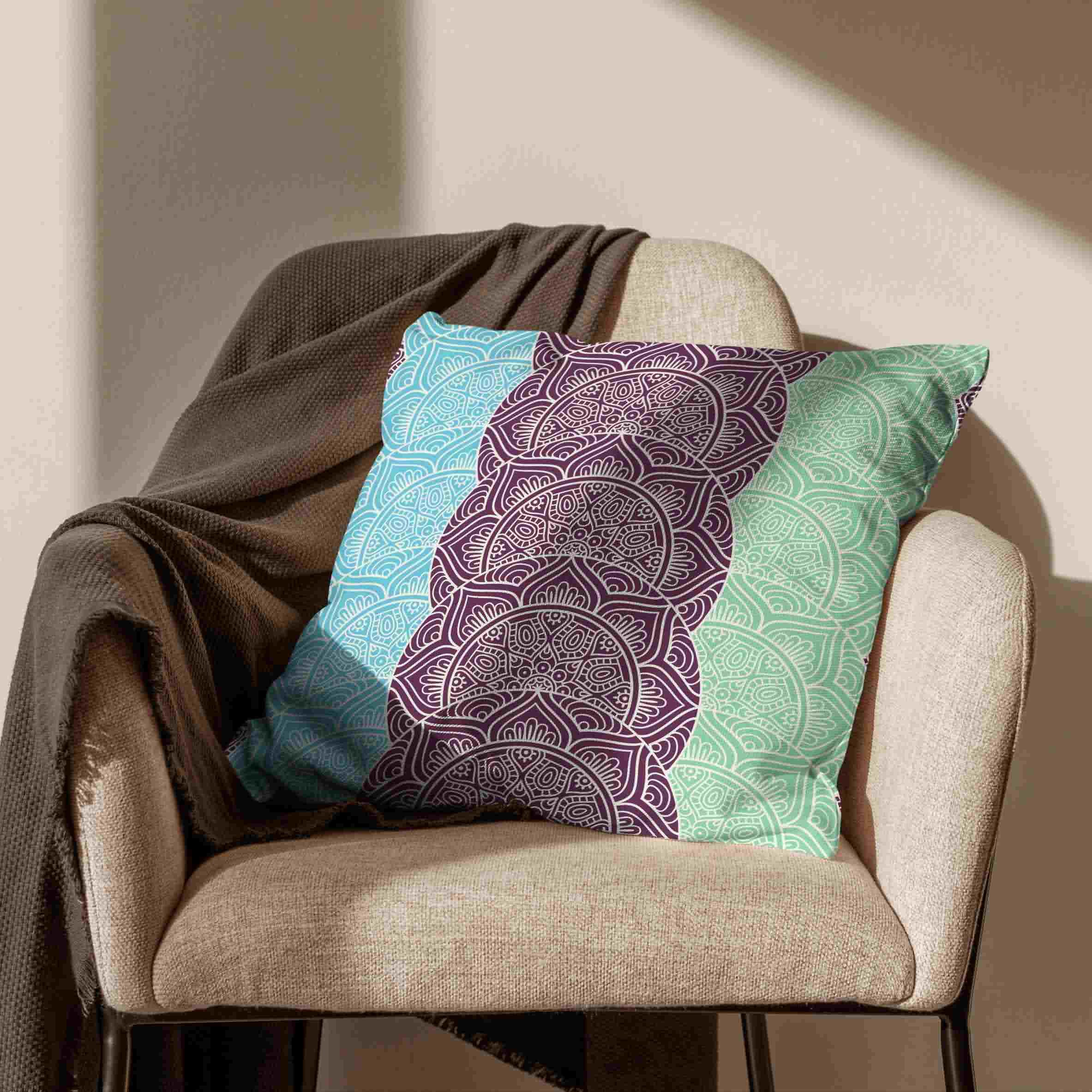 Lino Copricuscini Estate Federe Cuscino Tropicali 50x50cm, Mandala Federe per Cuscini in Cotone Federe Cuscino Lungo Divano da Salotto 4Pcs