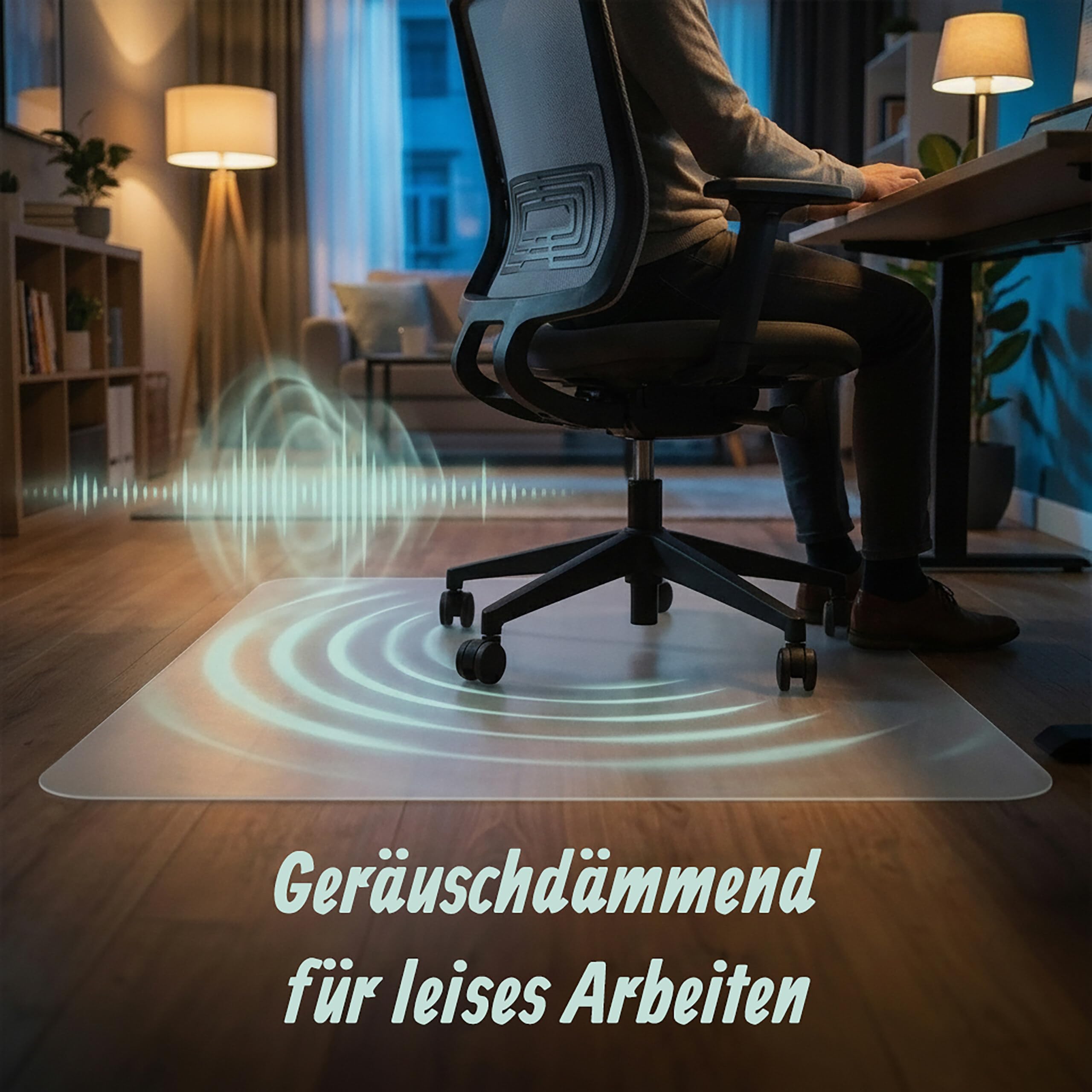 Relaxdays Bodenschutzmatte Bürostuhl, 120x150 cm, PVC Bodenunterlage Laminat, Parkett, Fliesen, rutschfest, transparent
