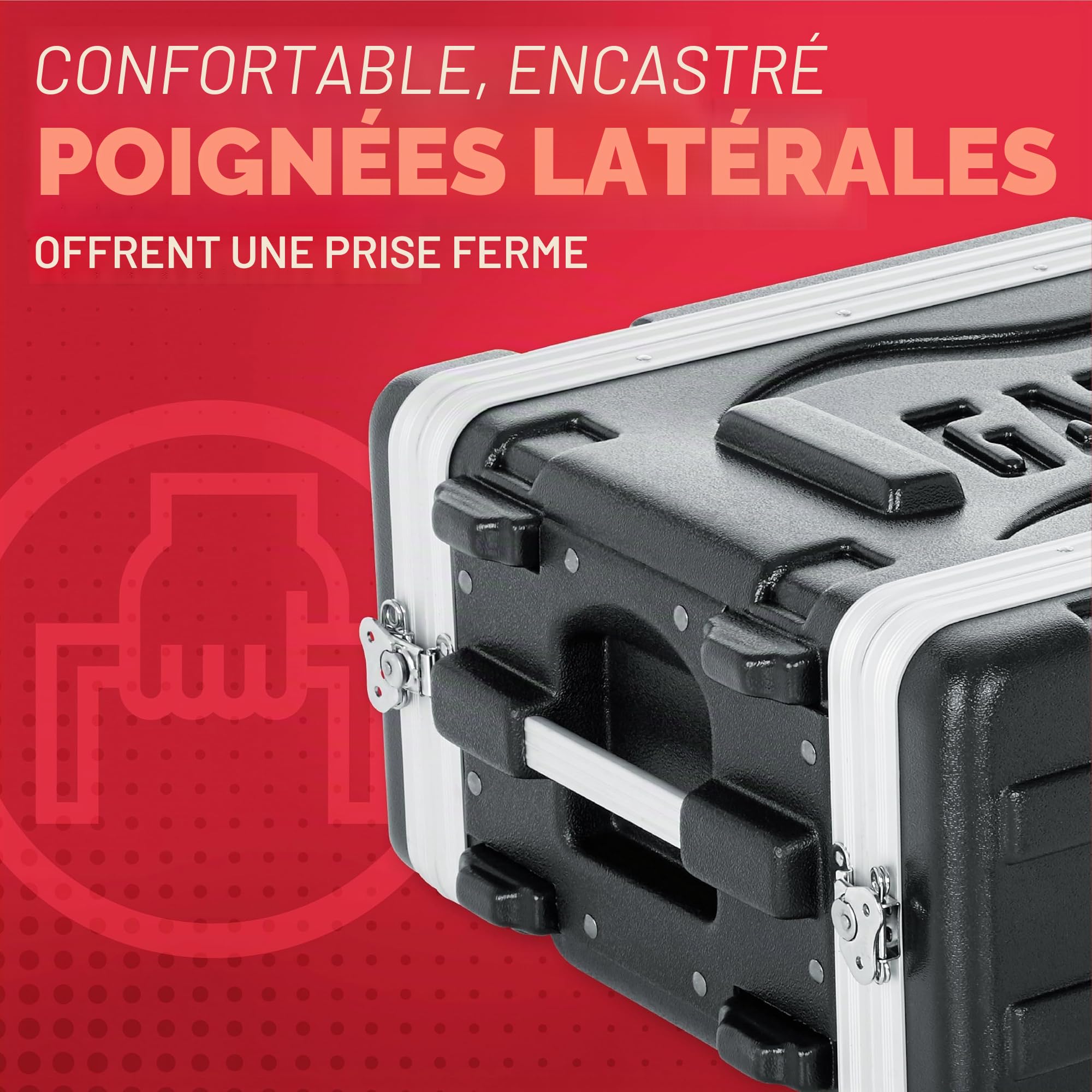 Gator Cases Coffret léger moulé 4U avec loquets robustes; profondeur réduite 14,25" (GR-4S)