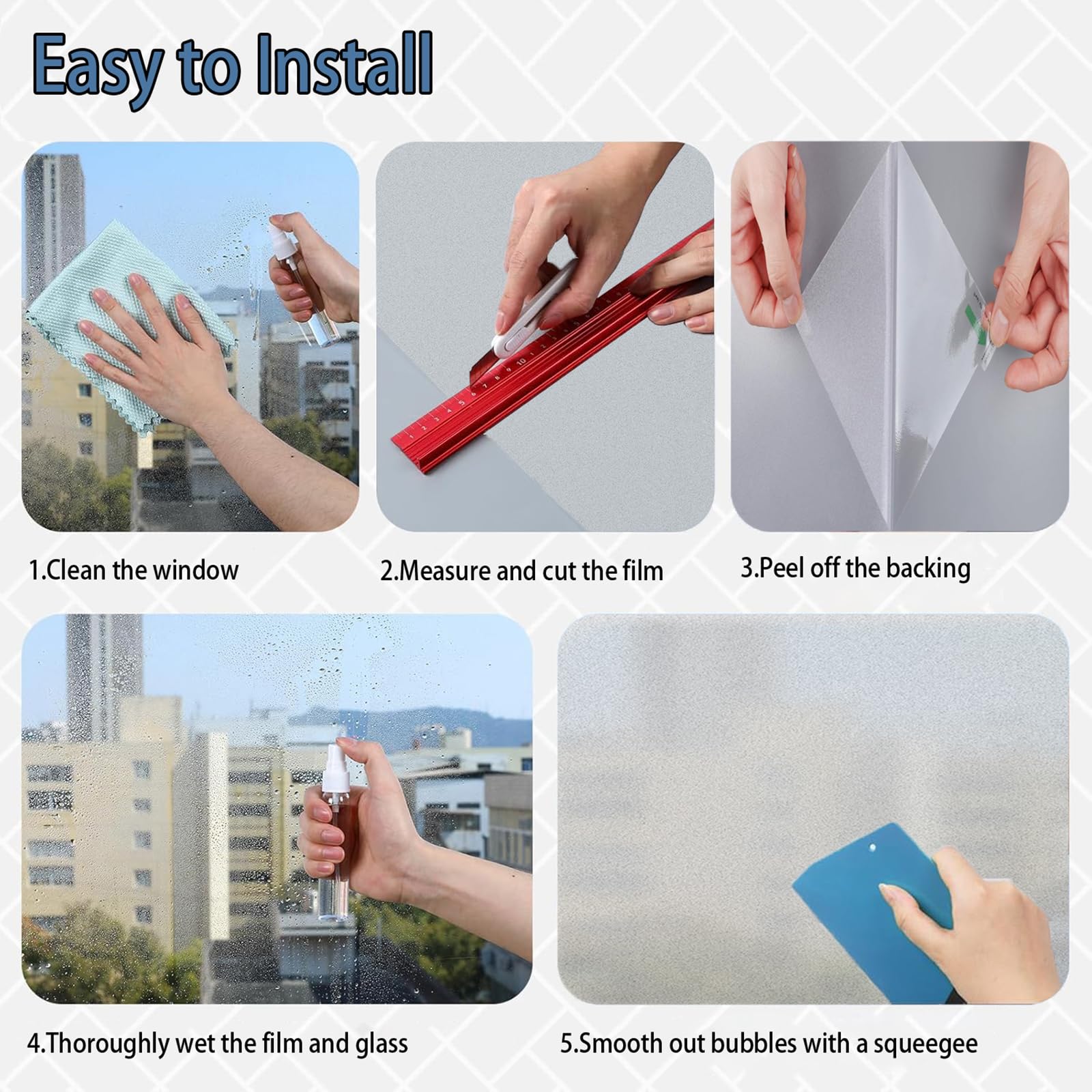 Milchglasfolie 80 x 120 cm Selbstklebend, Anti Uv, Hitzeschutz, Sonnenschutz, Ohne Klebstoff, Wiederverwendbar, Fensterfolie Blickdicht Selbsthaftende für Zuhause, Rein matt