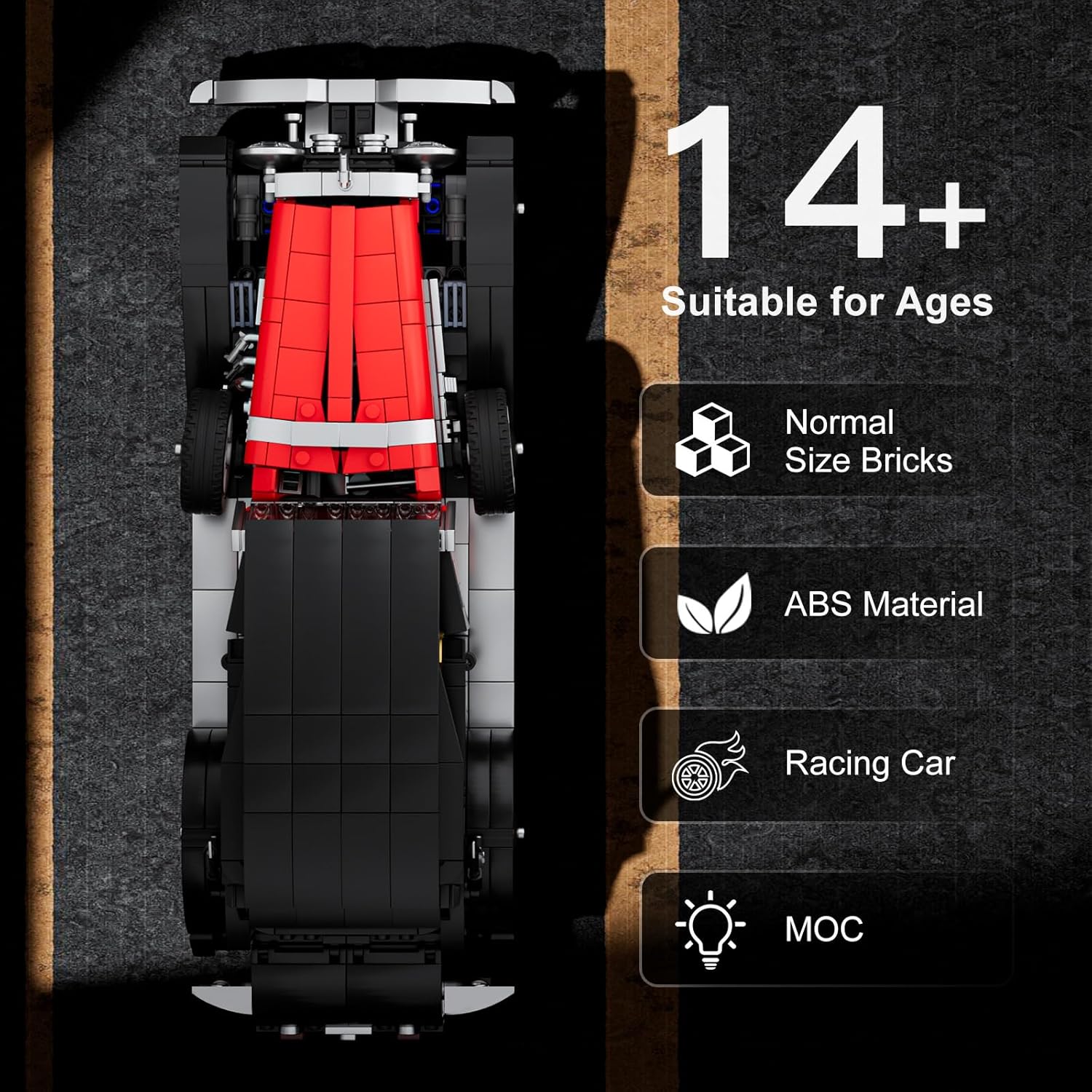 Mould King Classic Car Building Sets, 10114 Vintage Vehicle Model Build and Display, Collectible Retro Antique Vehicle Toys, Car Kits for Adults Aged 14+(1380 Pieces)