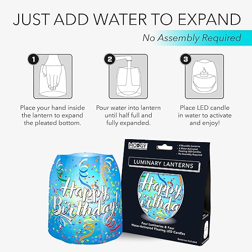 Miniatura 4 de MODGY Farol LED luminoso decorativo para decoración interior y exterior, lámpara de vela de plástico para mesa de boda, porche, velas flotantes sin