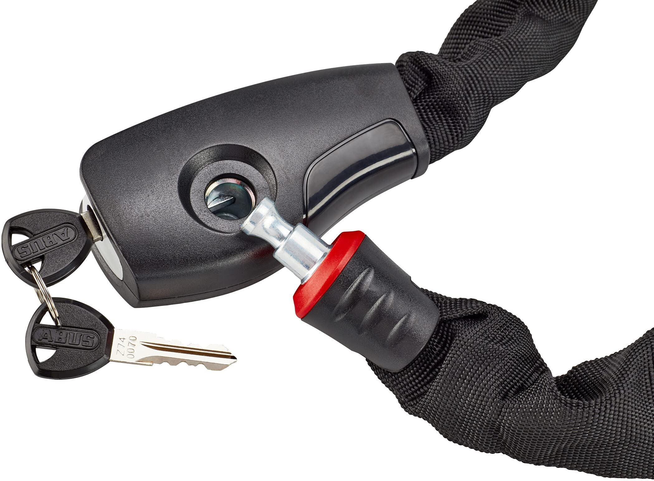 ABUS Kettenschloss Iven Chain 8210 – Fahrradschloss aus gehärtetem Stahl & Kettenschloss Steel-O-Chain 8807K – Flexibles Fahrradschloss aus gehärtetem Stahl – ABUS-Sicherheitslevel 8-110 cm - Schwarz