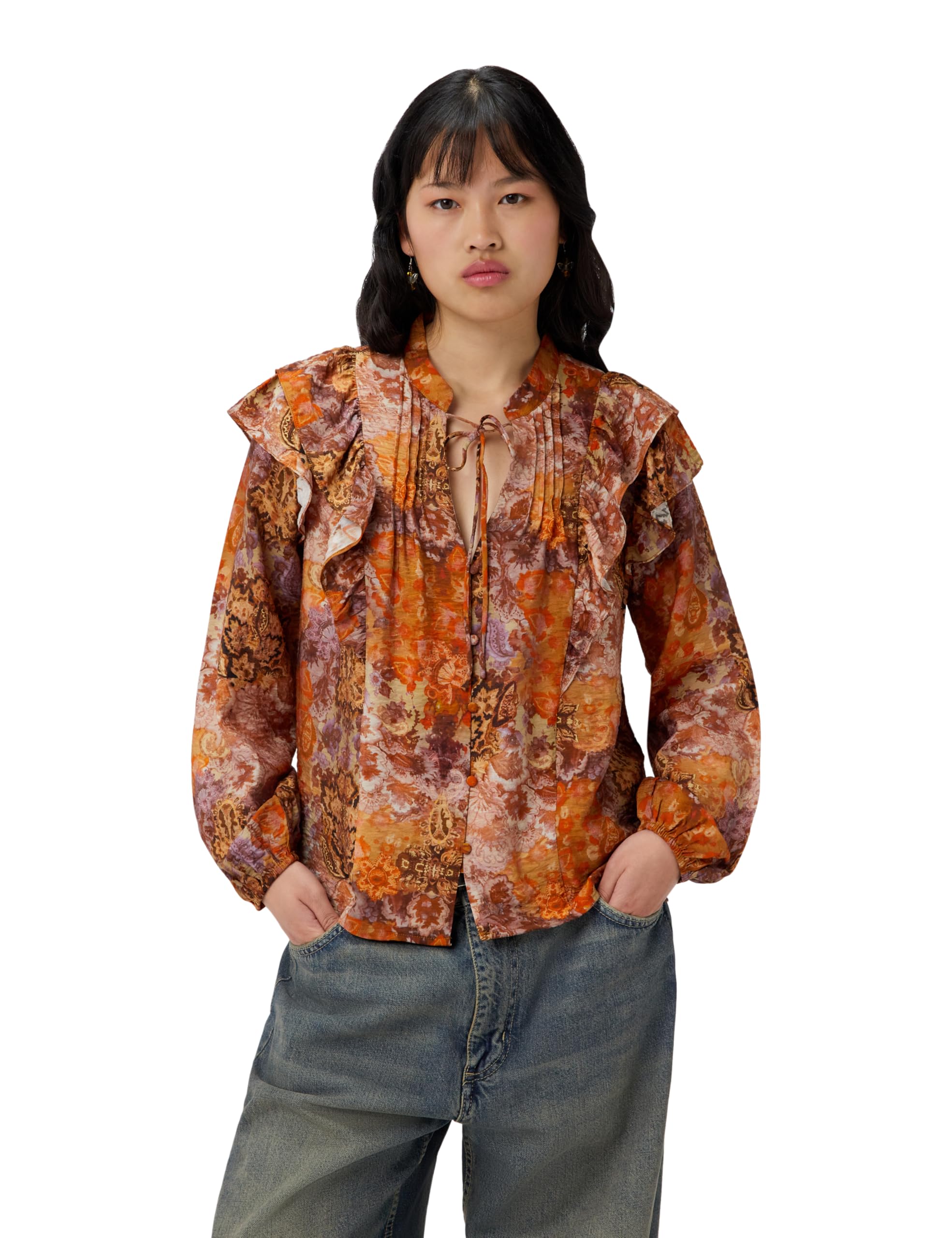 BLUS_ROMANTICA, 7002 Naranja, S