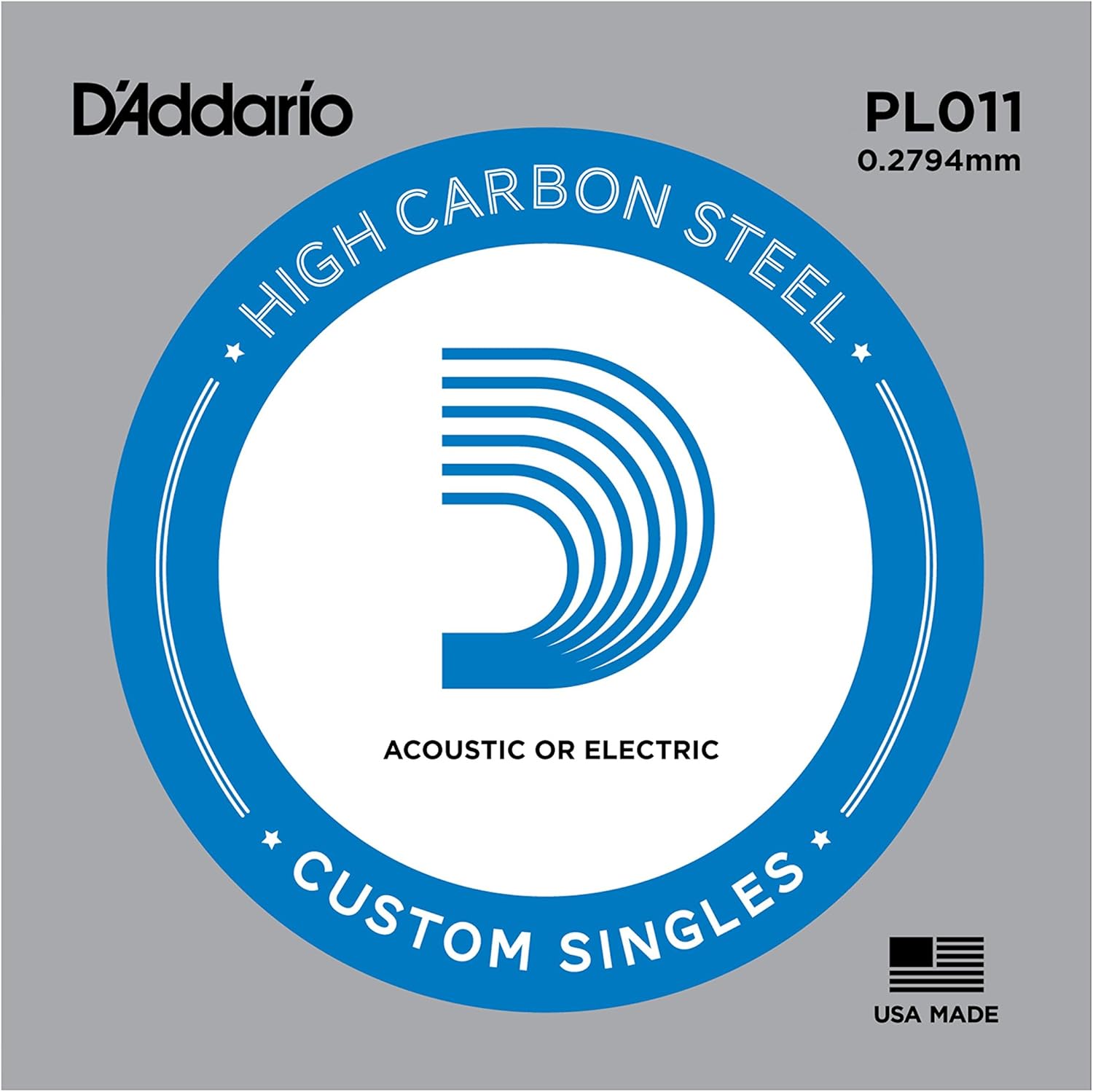D'Addario PL011 Plain Steel Guitar Single String, .011
