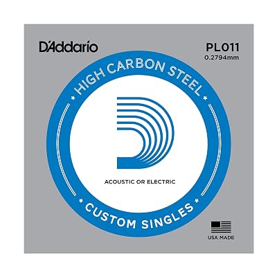 D'Addario PL011 Plain Steel 0.011 Single Guitar String