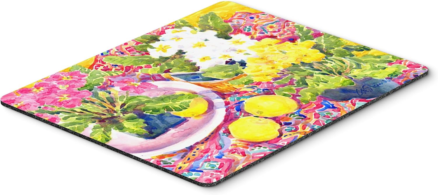 Caroline's Treasures 6062MP Flower - Primroses Mouse Pad, Hot Pad or Trivet for Home Office Gaming Working Computers Laptop Mouse Mat,Washable Large Mousepad