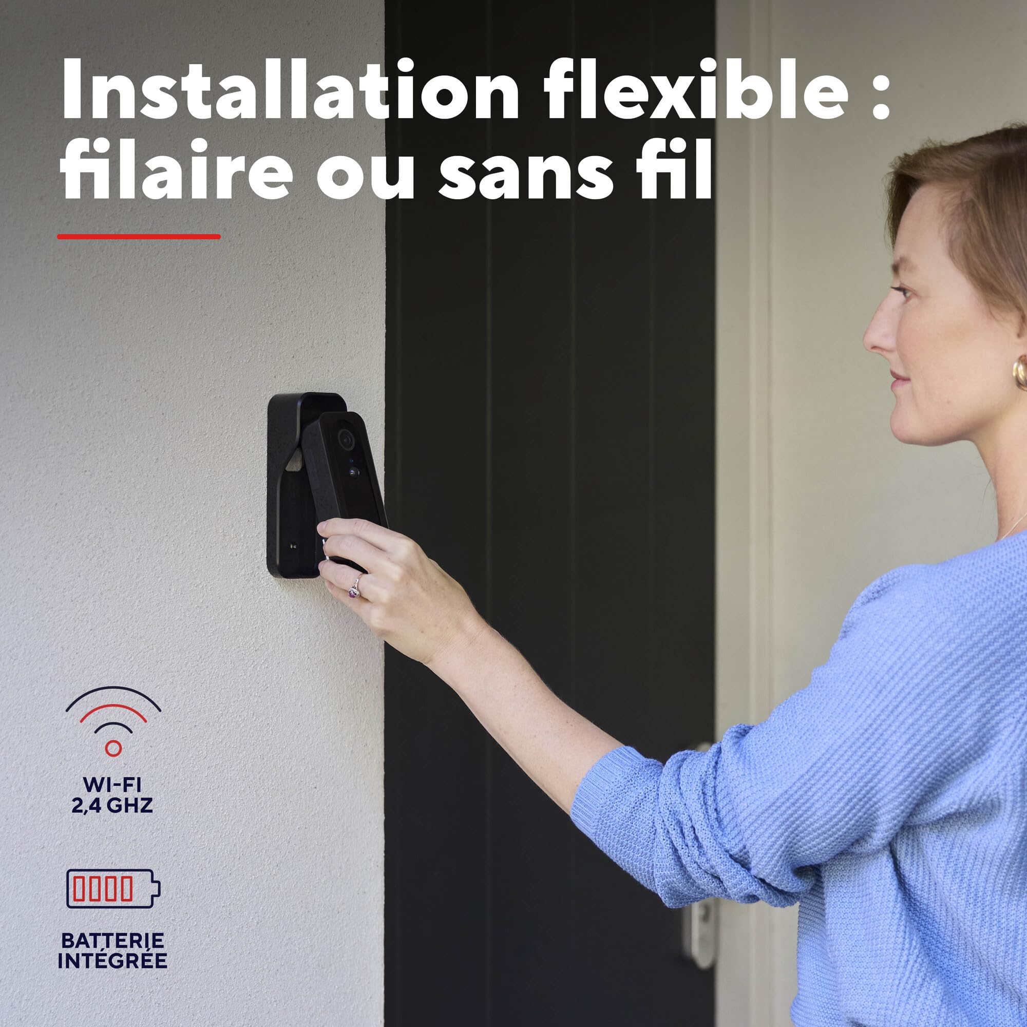 Trust Sonnette Vidéo sans Fil 2.4GHz avec Camera 3MP 2K HD, Audio Bidirectionnel, Vision Nocturne, Imperméable, Caméra et Audio, Alimentation par USB-C ou Câblée 8-24V, Carillon Inclus, Noir