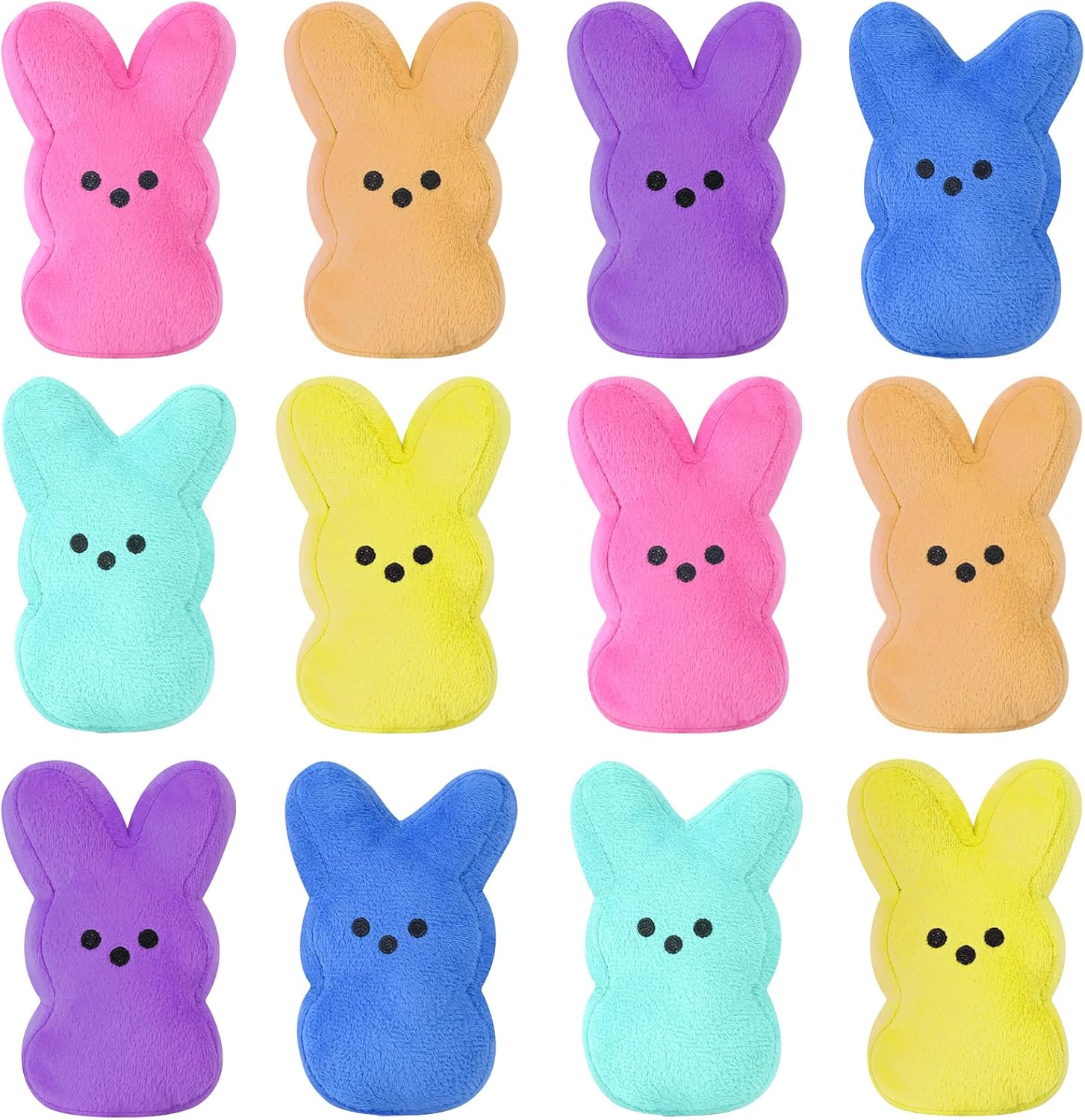 vizethru 12 Pcs Easter Bunny Plush Toys,Easter Basket Stuffers Toys for Kids,Bunny Stuffed Animals, Easter Party Favors Gift Toys for Kids