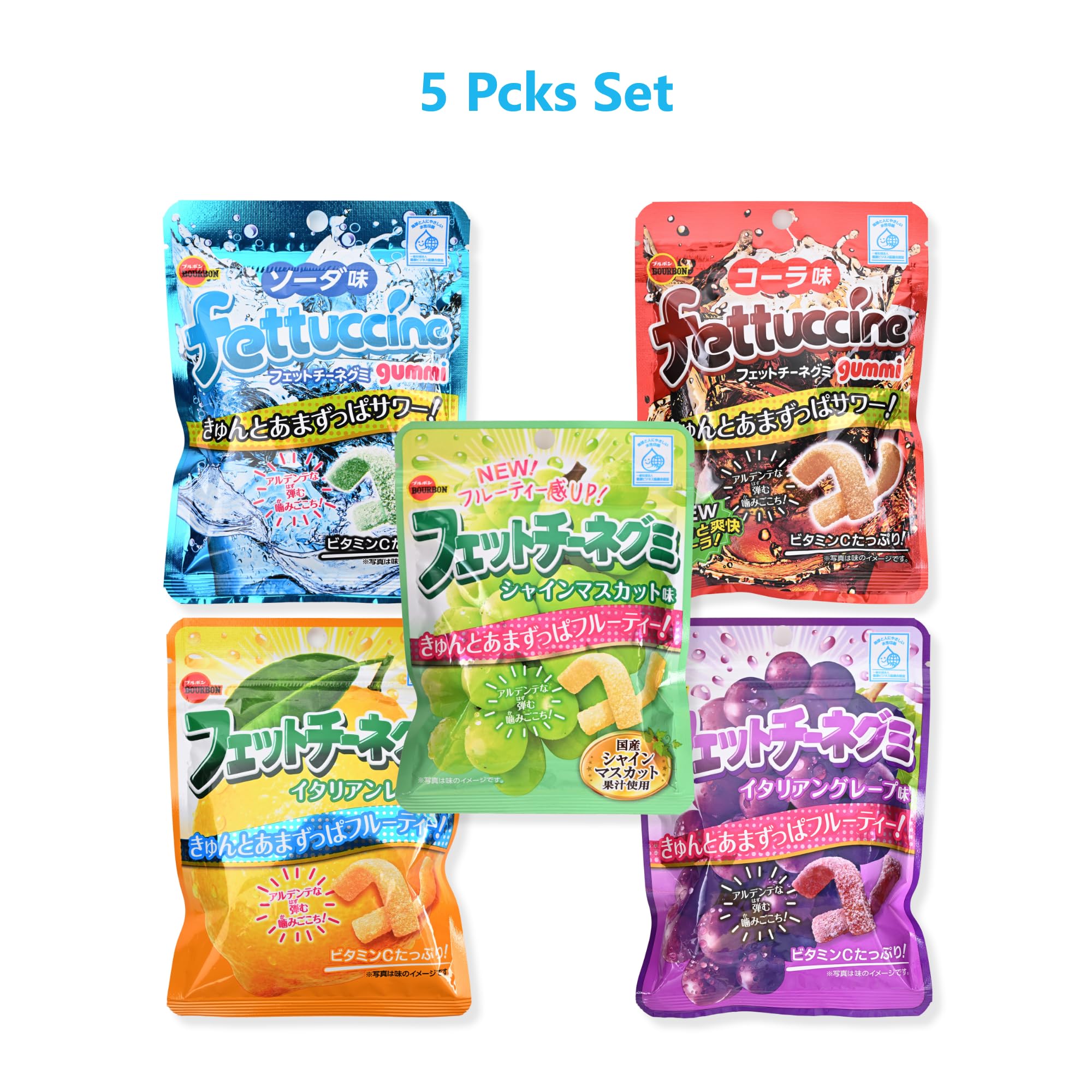 Amazon.com : Bour-bon Fettuccine Gummy Candy Jelly 50g- Green