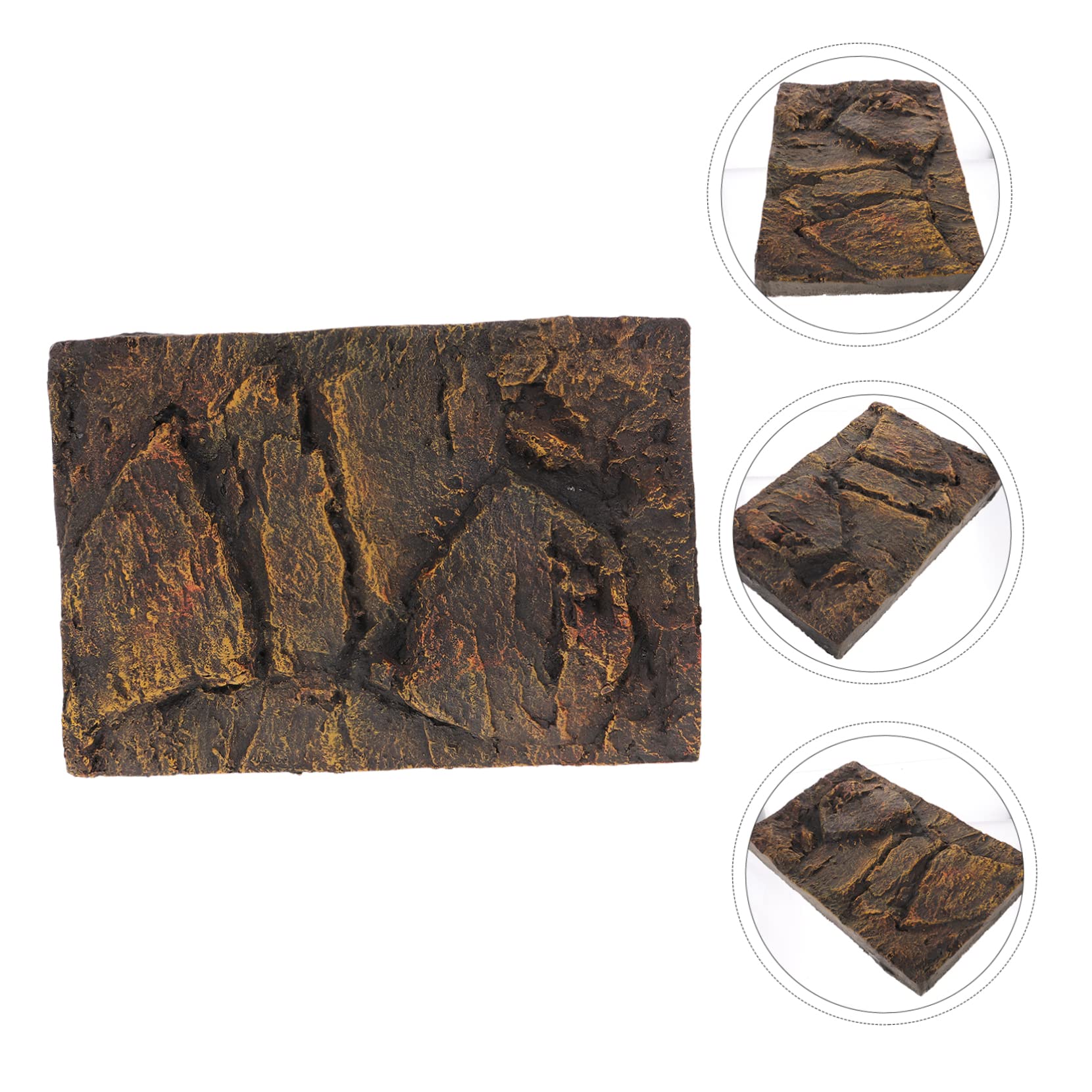 ERINGOGO 3D Reptile Tank Decor Stone Background Board for Aquarium Turtle Tank Kit Easy Install Fit