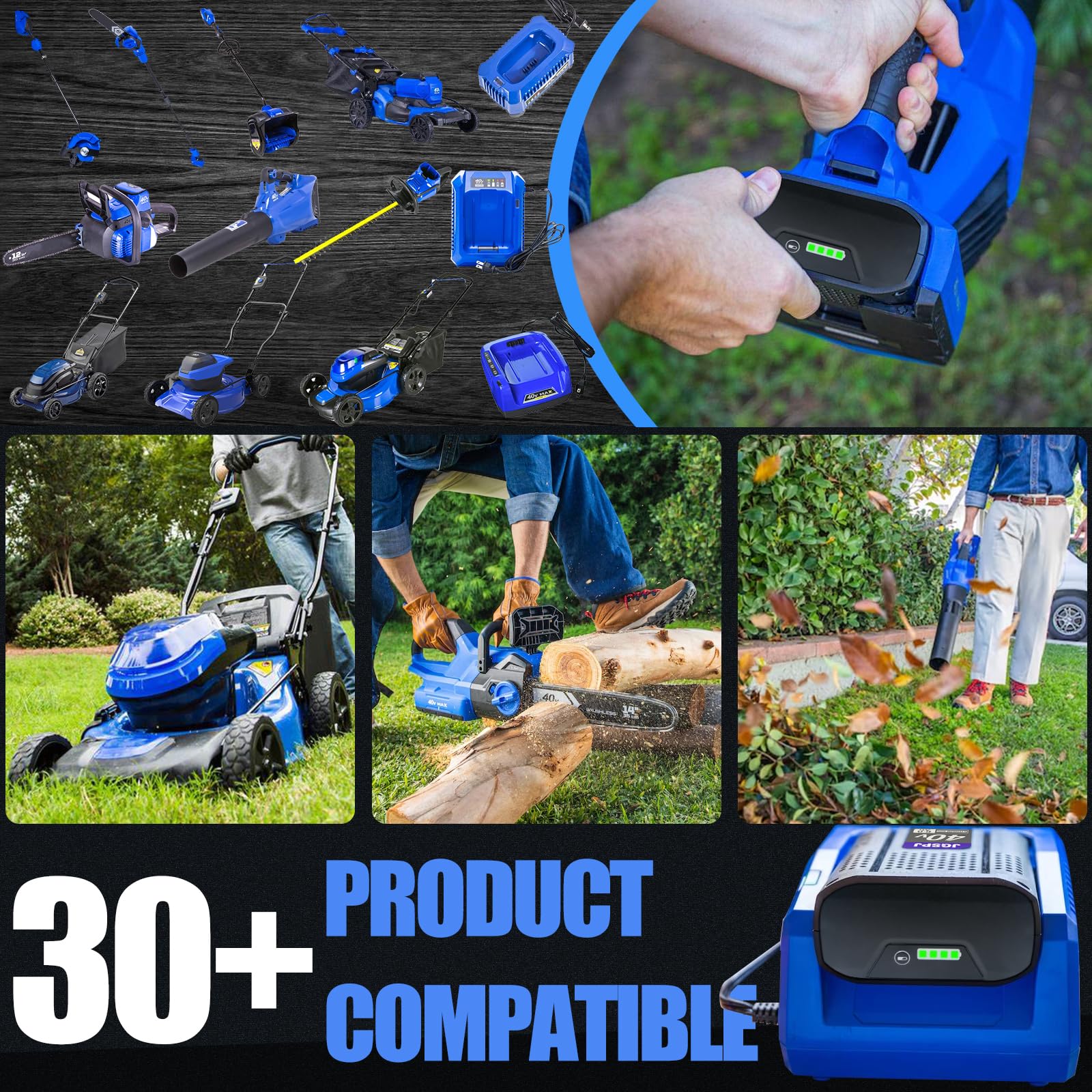 Batería de repuesto de 3000 mAh para batería Kobalt de 40 V KB 340-06, KB 240-06, KB 240-03, KB 245-06 40 V máx. baterías de iones de litio (paquete de 2)