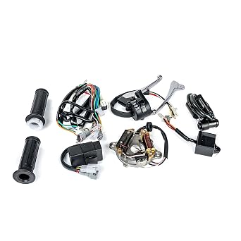 PW50 Stator,Throttle CDI Control Unit Grips Wire Harness Brake Lever Kit for PY50 Peewee 50CC Y-Zinger Kid Bikes