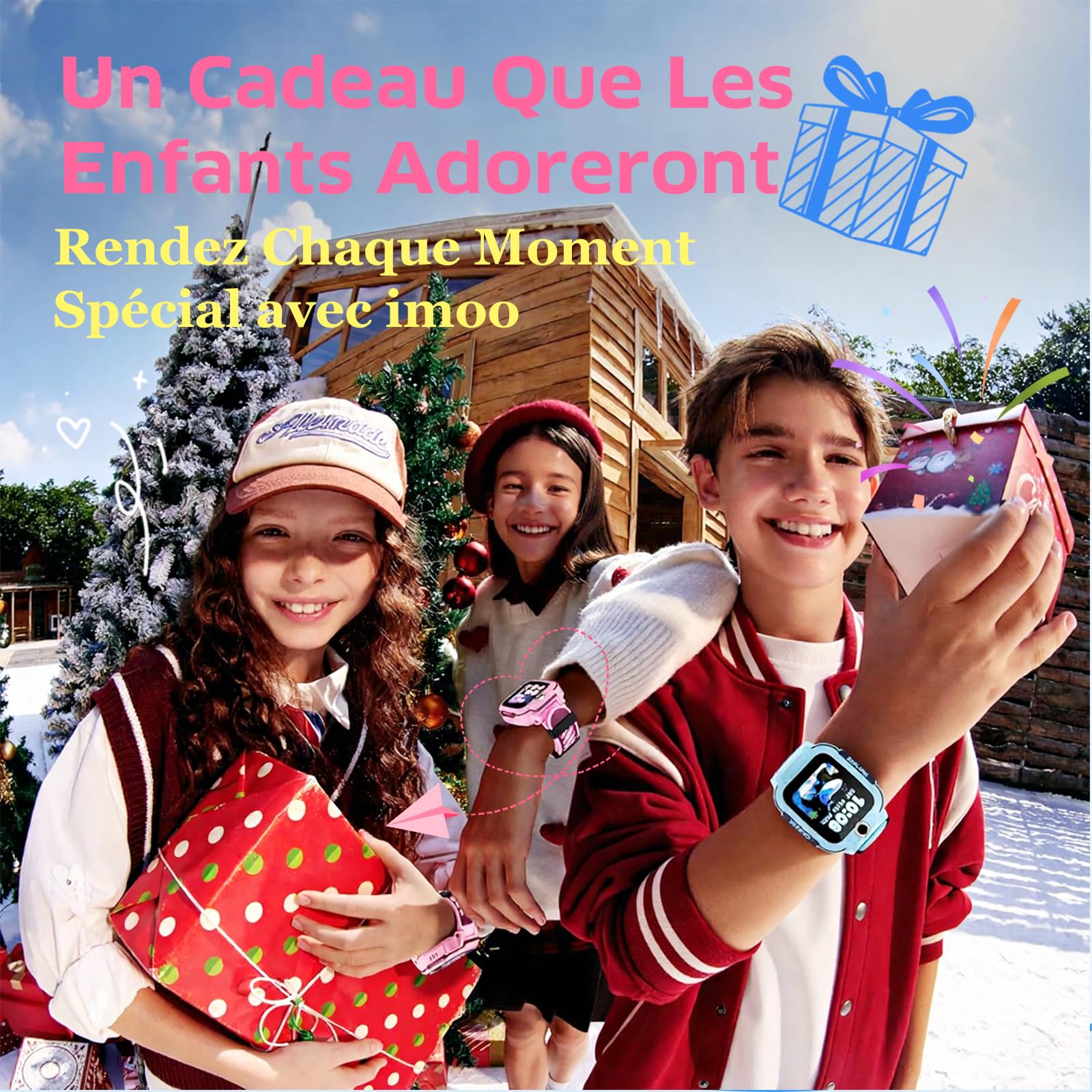 imoo Z3 Montre Connectée Enfant 4G avec GPS & Carte SIM, Appels Vidéo, WiFi, SOS, Étanche IP68 – Montre Téléphone pour Filles et Garçons(Bleu)