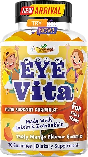 Vitaminas para los ojos para niños, gomitas de salud ocular para niños y adolescentes, gomitas de luteína de 12 mg con zeaxantina, 30 gomitas