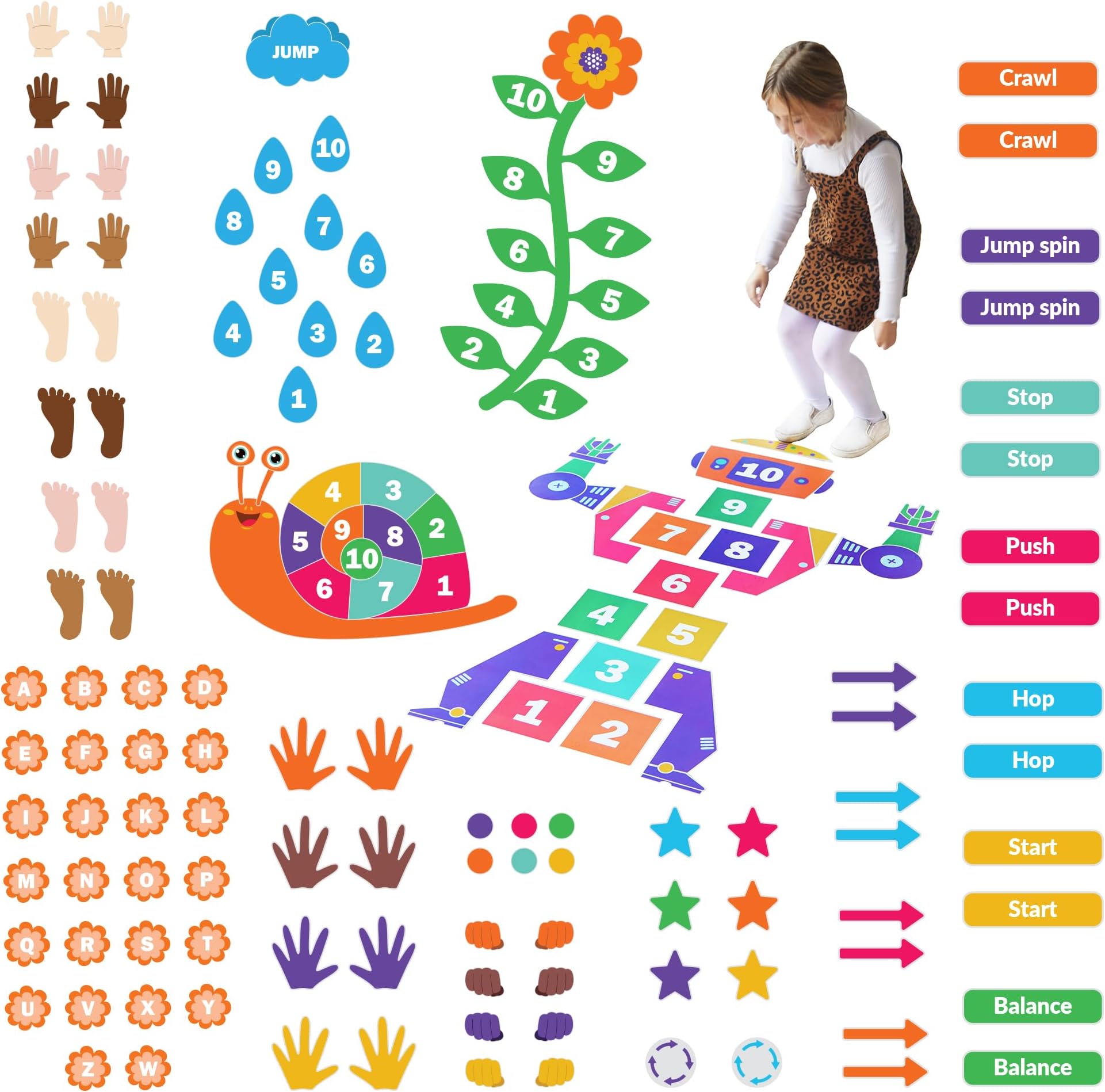 Sensory Path Decals for Floor & Wall | 173 Interactive Sensory Walk & Pathway Stickers | Educational Floor Decals for Schools & Hallways | Sensory Pathways for Schools | Classroom Must-Haves