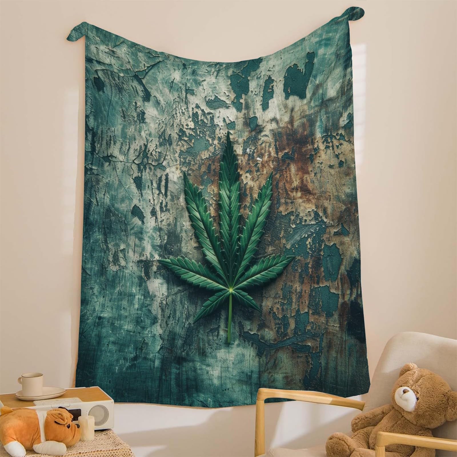 Puszysty przytulny koc klasyczny, 200 x 200 cm, miękki i dwustronny koc polarowy z marihuany, idealny koc na sofę i łóżko, mg1139
