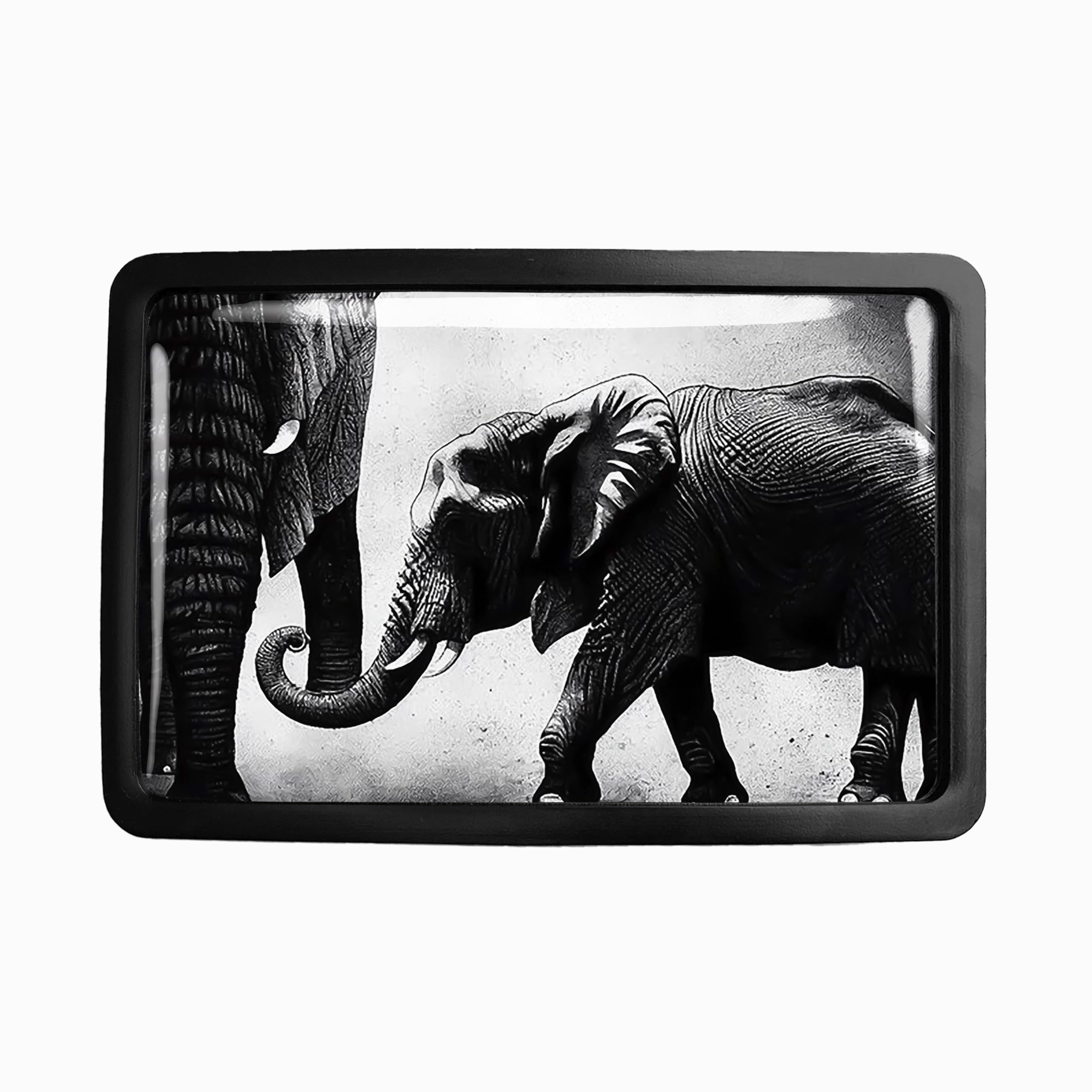 Elephant Belt Buckle - African Animal Minimalist Art Handmade Belt Buckle - 659 (Matte Black)