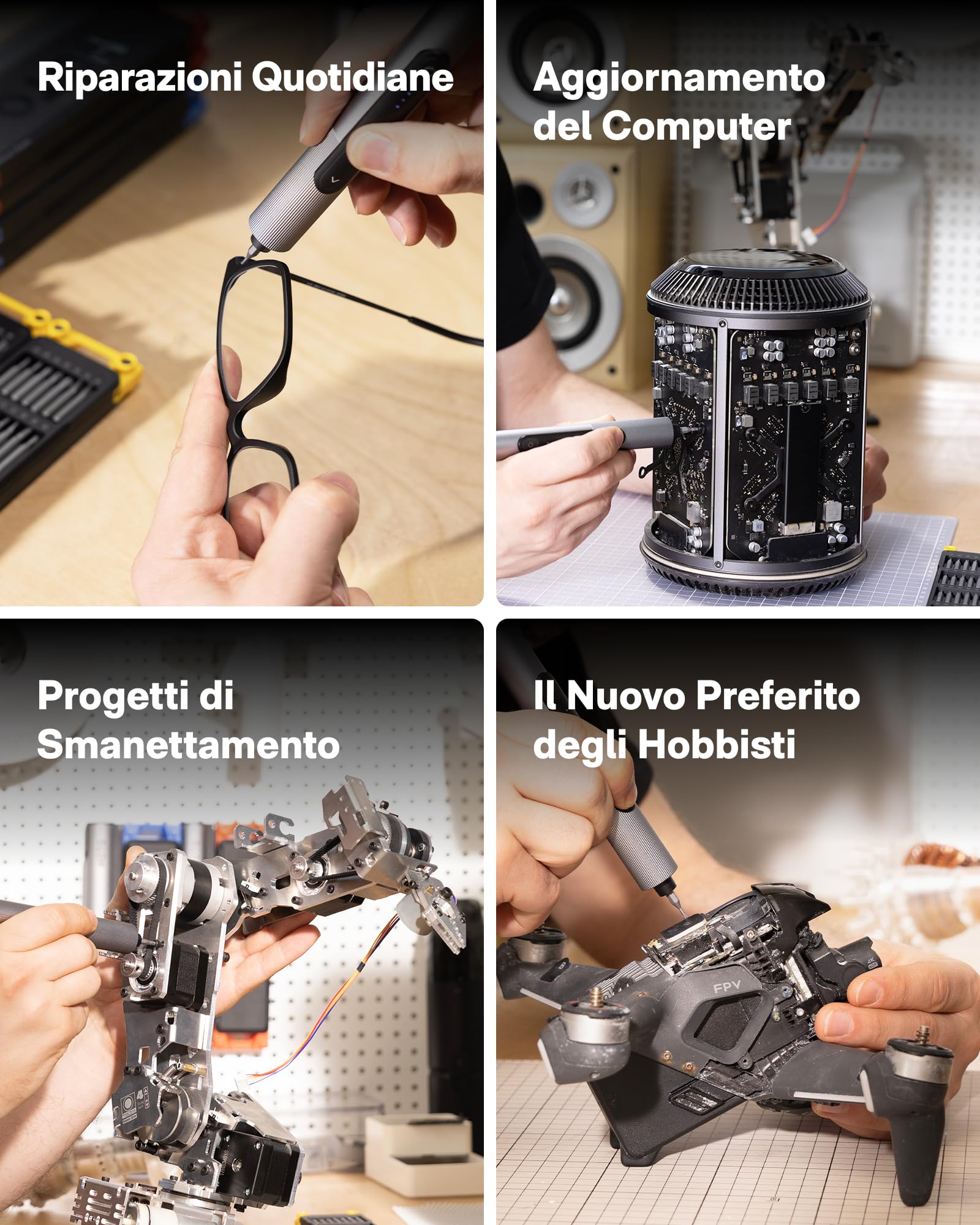 40 Pezzi Cassetta Attrezzi Completa con Cacciavite Elettrico e SNAPBLOQ™ S-A01 Set di Cacciaviti di Precisione Master 3.7V