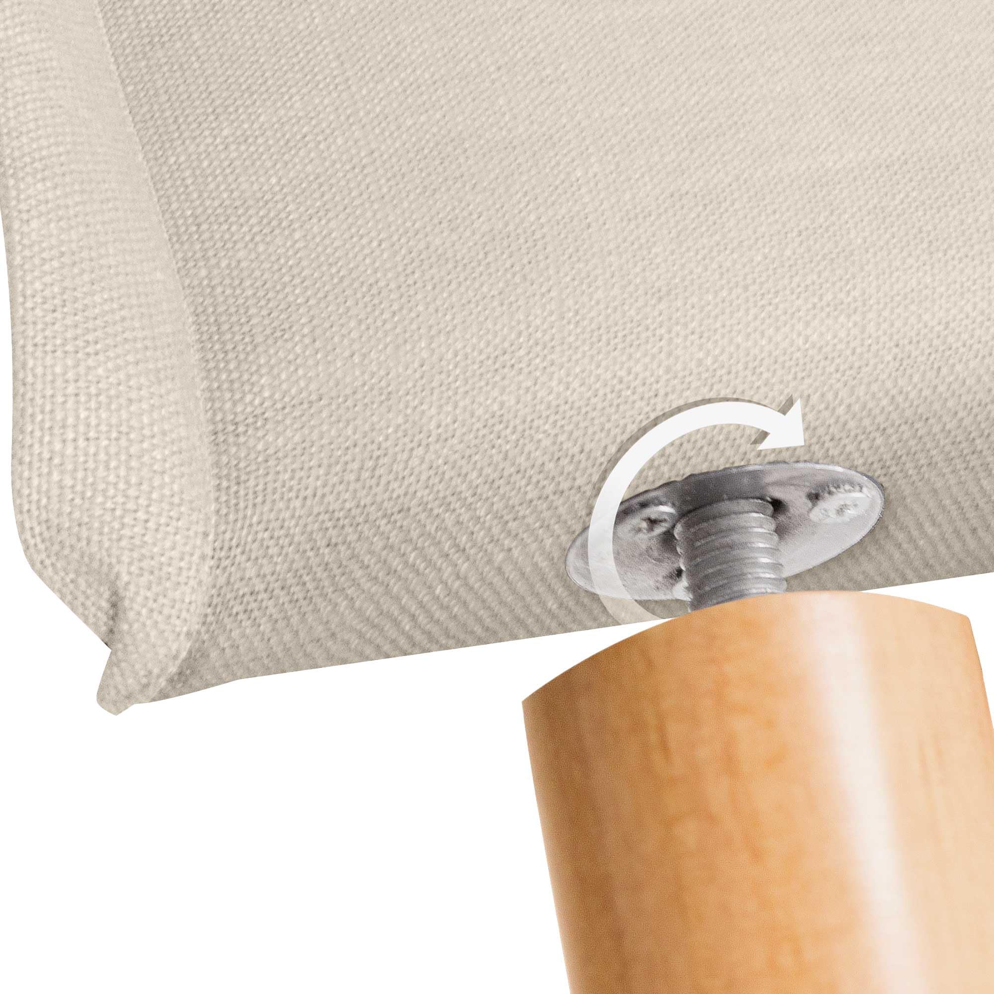 DHOME Cabecero de Lino Natural con Ribete hasta el Suelo con 8cm de Grosor Cabezal Tapizado Cama Dormitorio Moderno Top Trending (Lino Natural, 150cm (Camas 150))