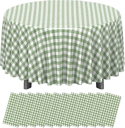 Miniatura 20 de Paquete de 16 manteles de plástico verde para mesas rectangulares, manteles decorativos desechables verdes de alta calidad para fiestas, manteles
