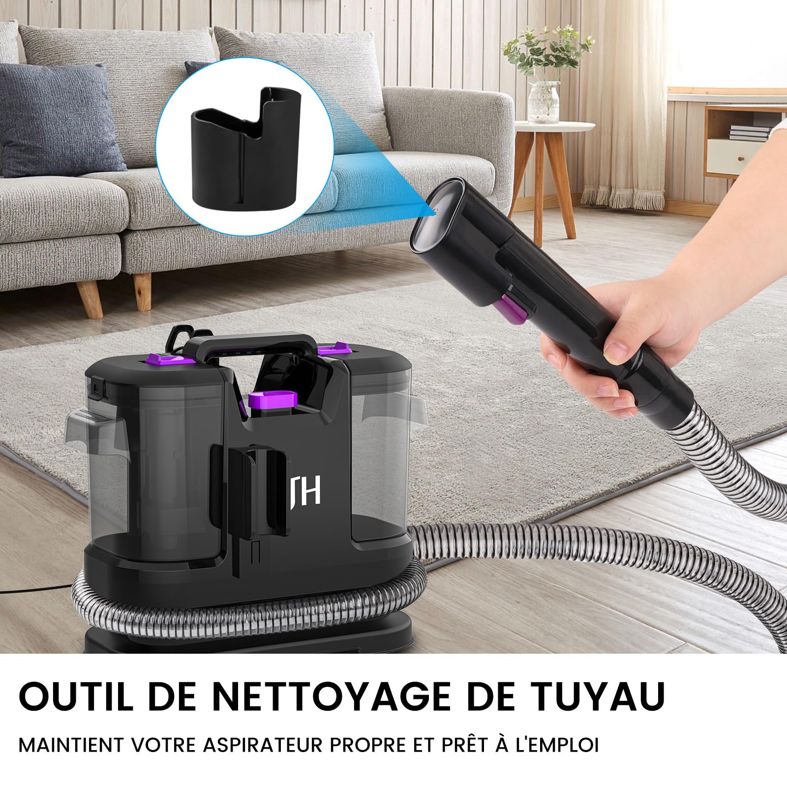 Limpiador de tapicería, limpiador de alfombras, 450 W, 12 kPa, limpiador de tapicería, limpiador compacto de alfombras y textiles, limpiador para alfombras, tapicería, asientos de coche y sofá
