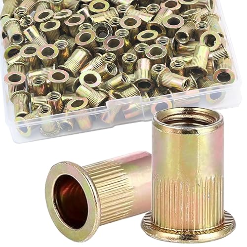 Miniatura 10 de Kits de tuercas remachables de acero inoxidable SAE y métrico JROUTH, surtido de 380 tuercas remachables y Nutsert, tamaños 8-32 10-24 1/4"-20