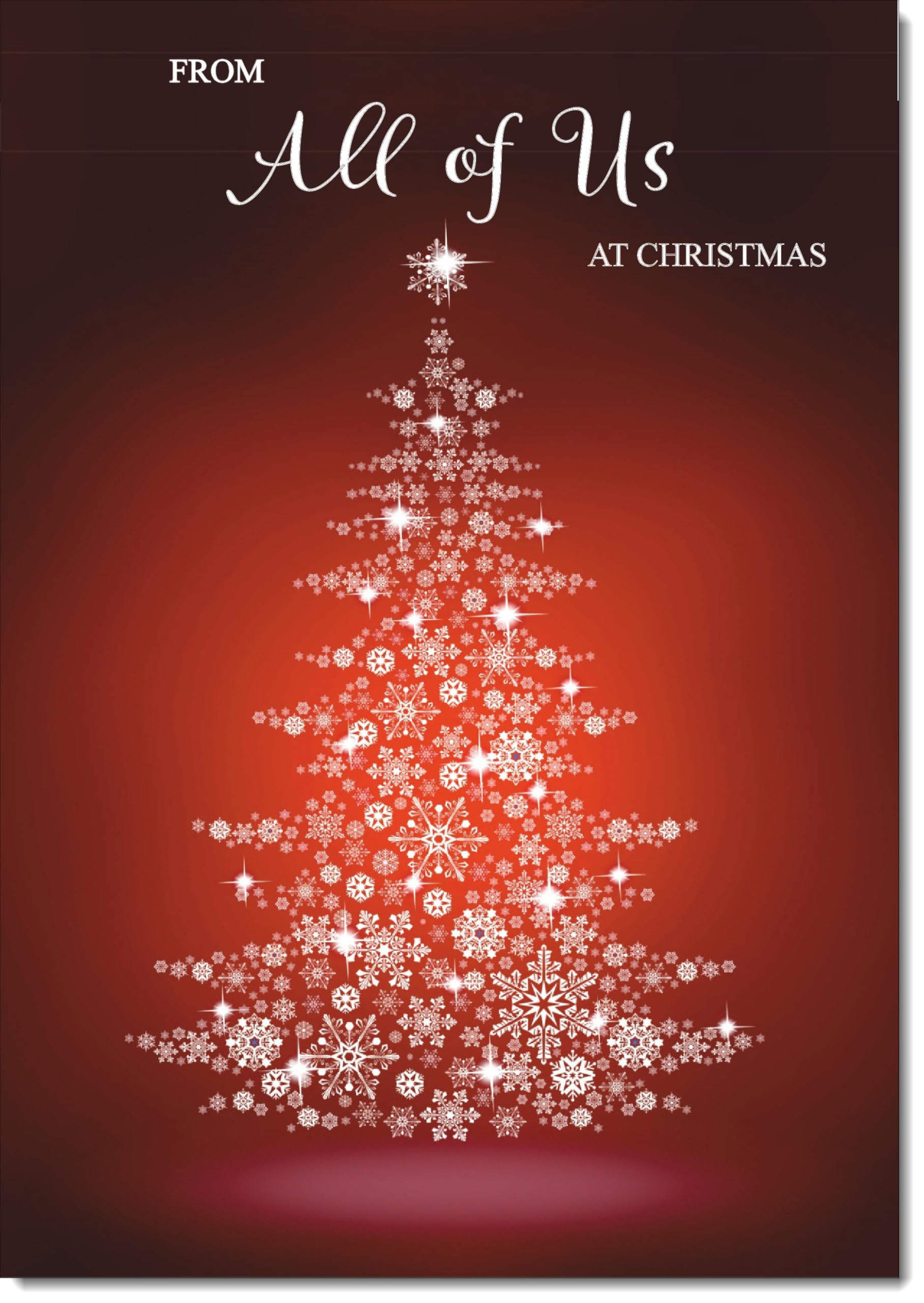 doodlecards From All Of Us Christmas Card Snowflake Christmas Tree Large A4 Size Christmas Card for From All Of Us with Plain Envelope