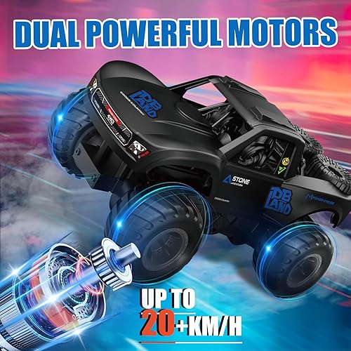 Miniatura 7 de Camión anfibio de control remoto 116, 2.4Ghz todo terreno 4WD todoterreno RC impermeable, 20 Kmh RC Monster Truck para niñosniñas, juguetes de