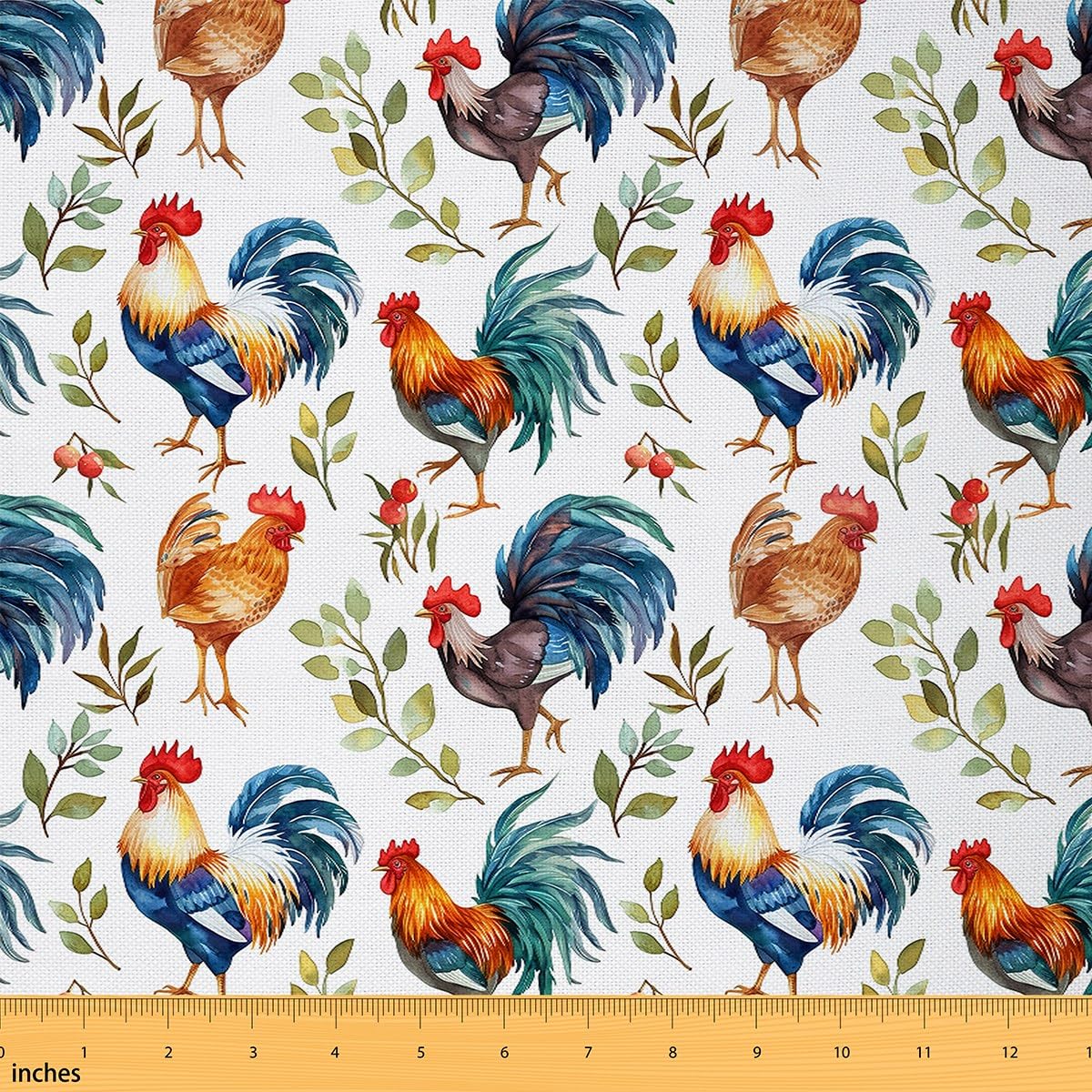 Kids Chicken Fabric by The Yard Kids 1 Yard Farmhouse Animals Waterproof Outdoor Fabric for Boys Girls Decor Cute Rooster Upholstery Fabric for Chairs