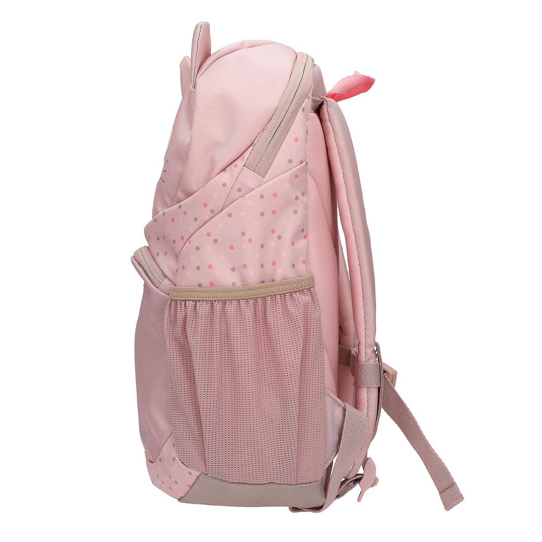 Depesche 13992 Princess Mimi - Ergonomischer Rucksack in Rosa, mit Katzen-Gesicht, applizierten Katzenohren und Pünktchen-Muster, Tasche mit verstellbaren Trägern