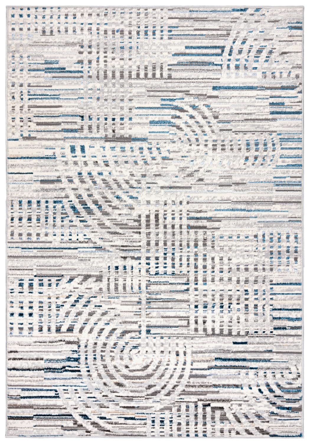 Mazovia Groß Teppich Wohnzimmer 200x300cm Anthrazit Blau Abstrakt Weich
