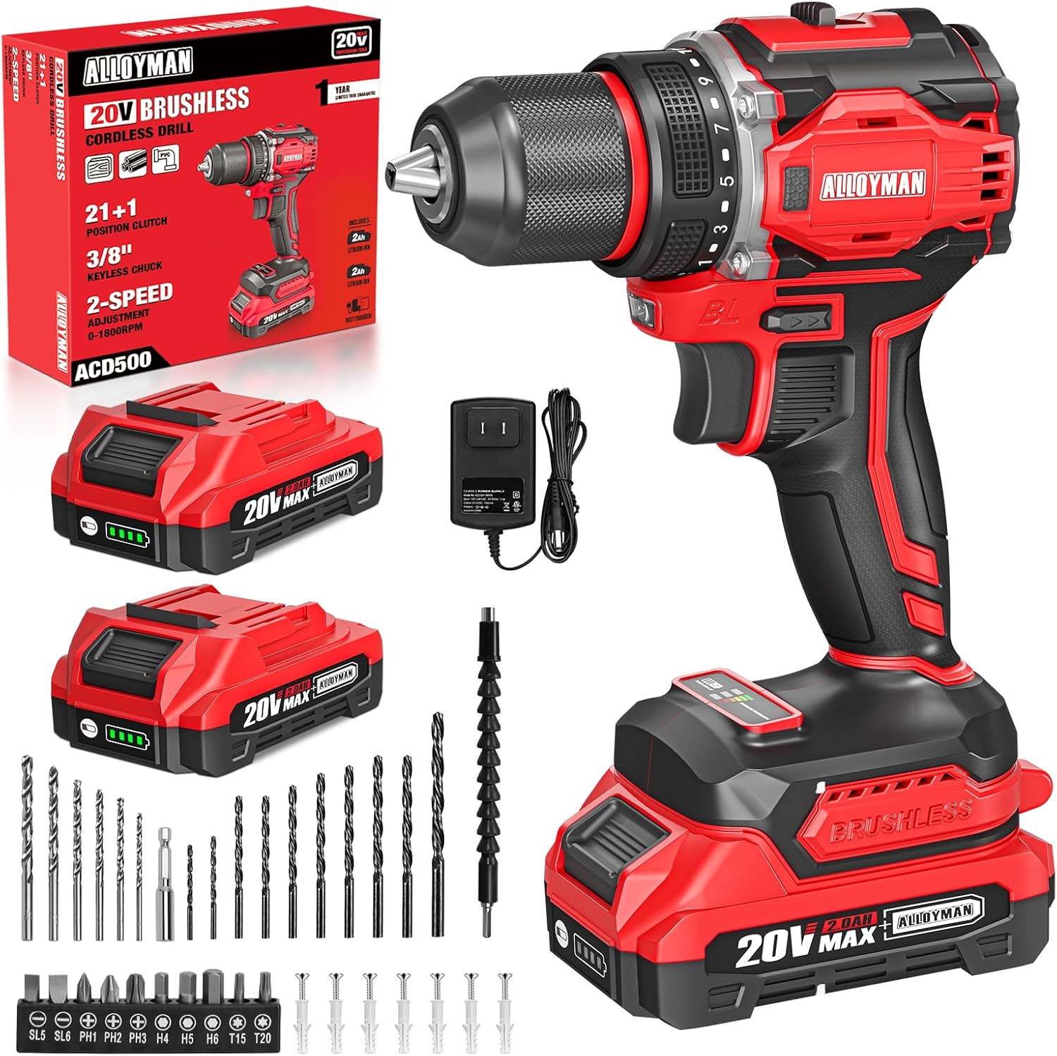 Alloyman 20V MAX Cordless Drill Set
