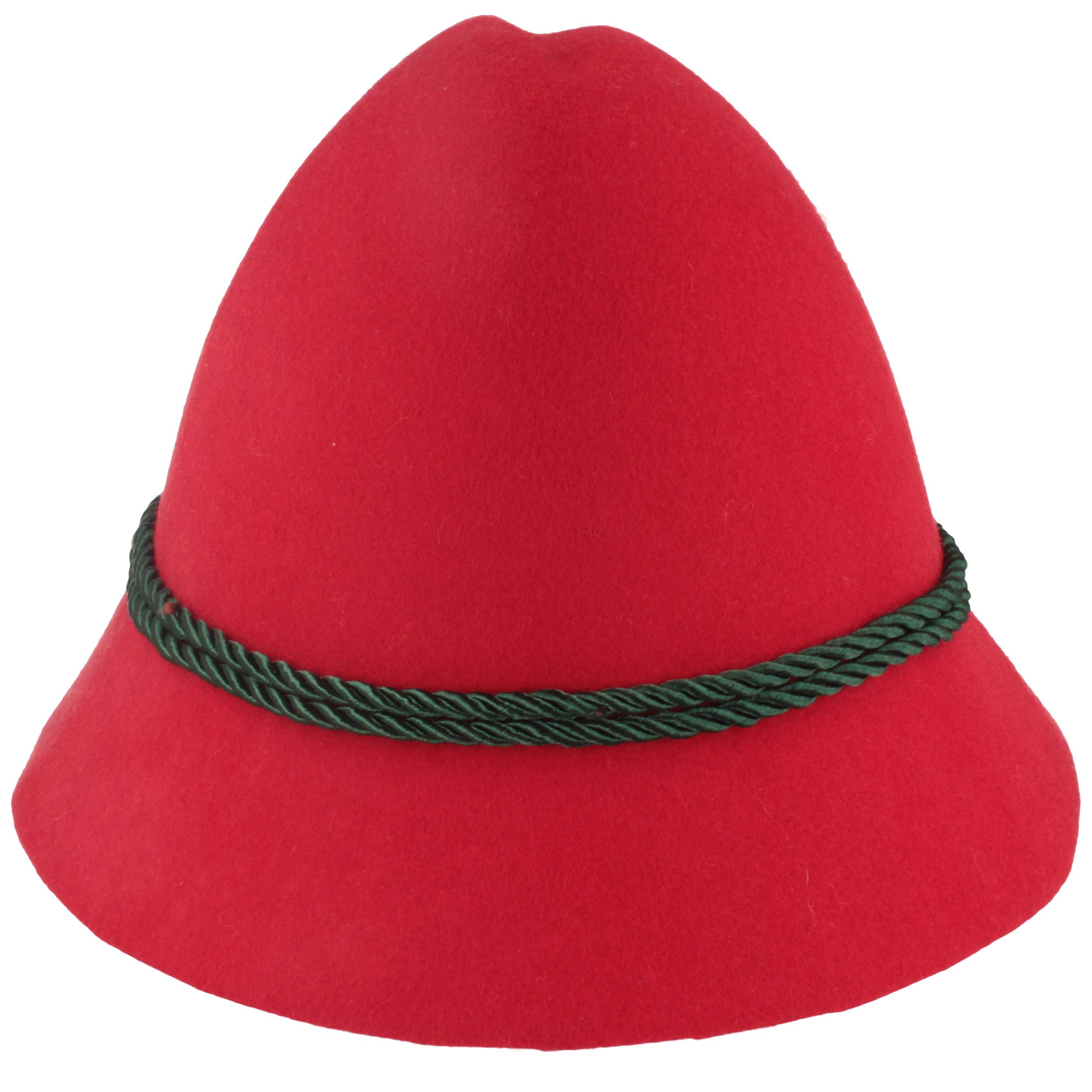 Breiter Cappello per Bambini in Feltro per Costume Regionale Berretto Tradizionale Bavarese 100% Lana con Cordoncino di Seta e Piccola Piuma per Ragazze e Ragazzi