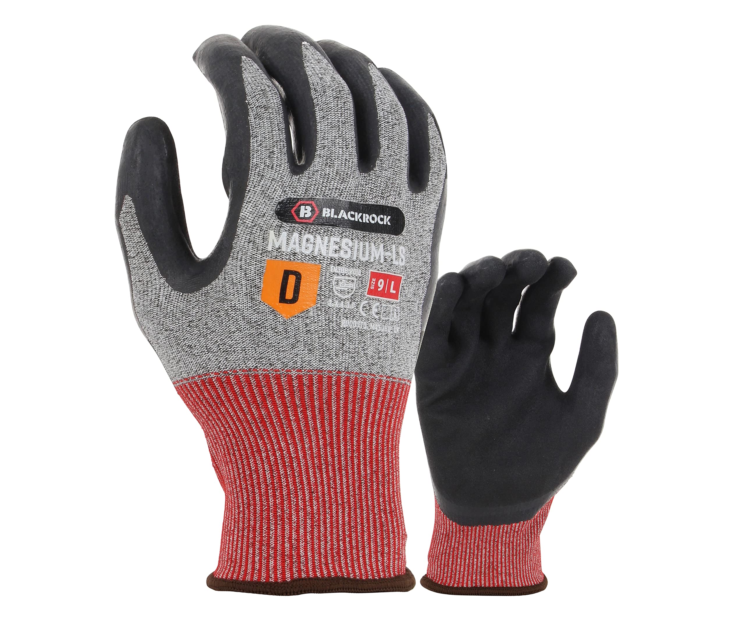 Blackrock Magnesium-LS Cut Resistant Sandy Latex Gripper Safety Work Gloves, Near Knife Proof, Whittling, for Men and Women, Max Cut 5 Gloves, Metal Handling - Size 10/XL