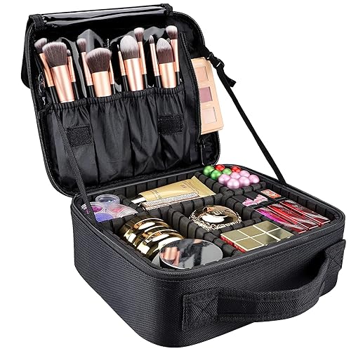 GZCZ Estuche de viaje para maquillaje profesional gran capacidad organizador de brochas de maquillaje bolsa de almacenamiento portátil para artistas GZCZ Estuche de viaje para maquillaje profesional gran capacidad organizador de brochas de maquillaje bolsa de almacenamiento portátil para artistas